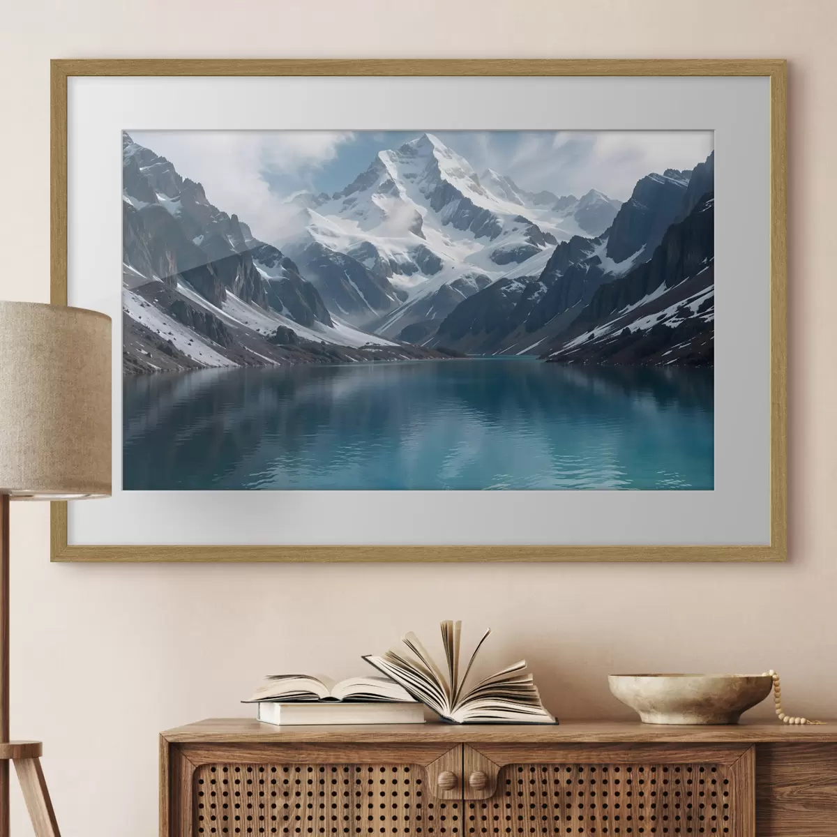 Poster Montagnes et élan f42232