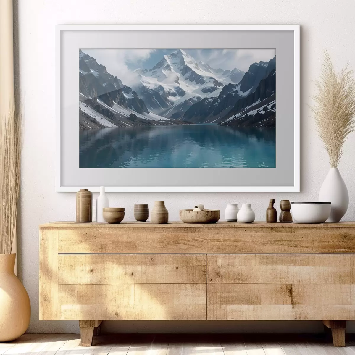 Poster Montagnes et élan f42232