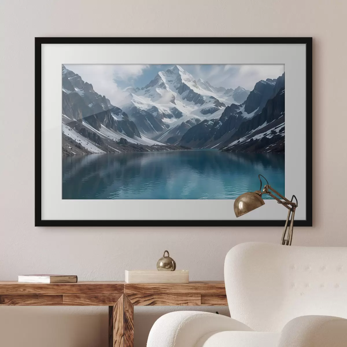 Poster Montagnes et élan f42232
