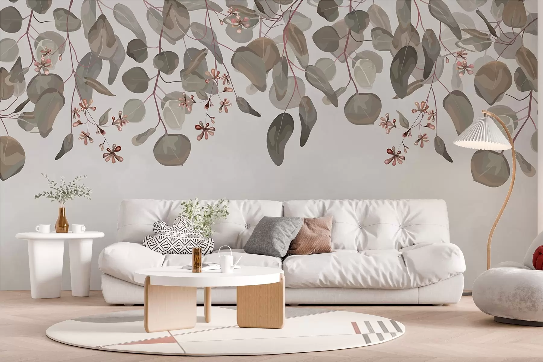 Papier peint feuilles sur le dessus w02668