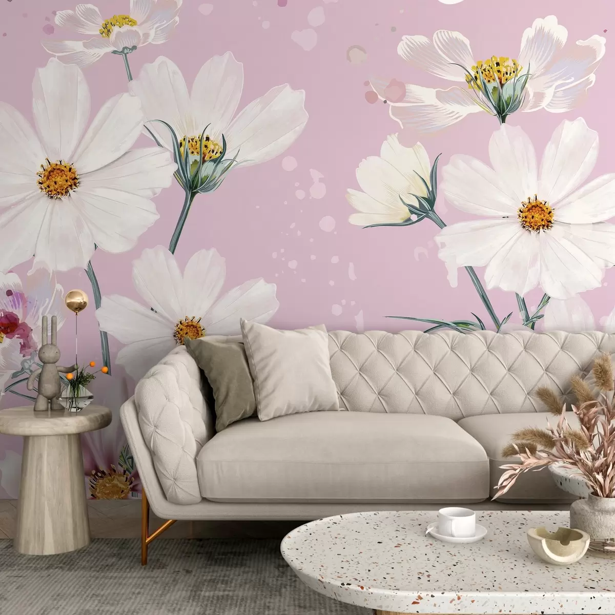 Papier peint Touche de fleur rose w02651
