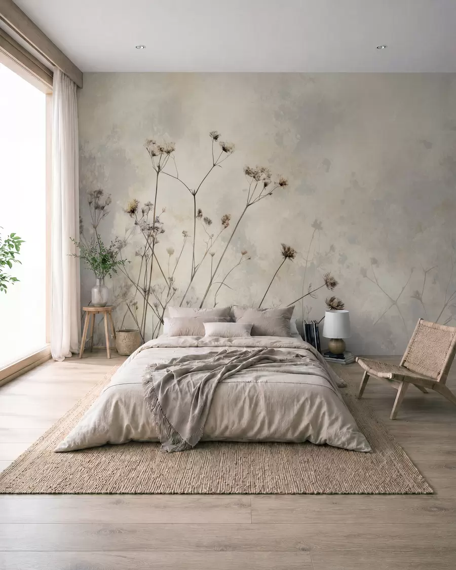 Papier peint Herbier sable w02684