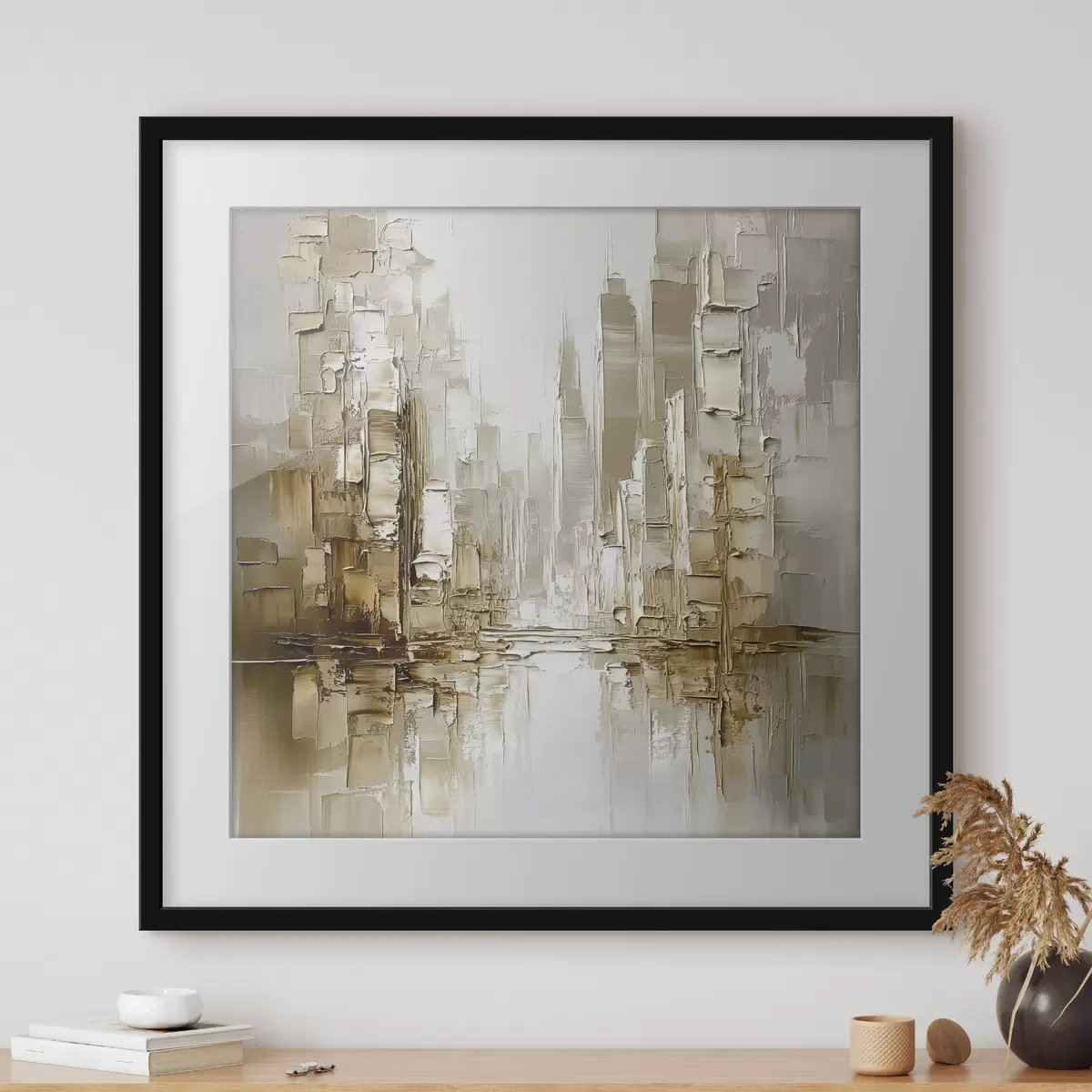 Poster Ville dans une brume dorée f42132