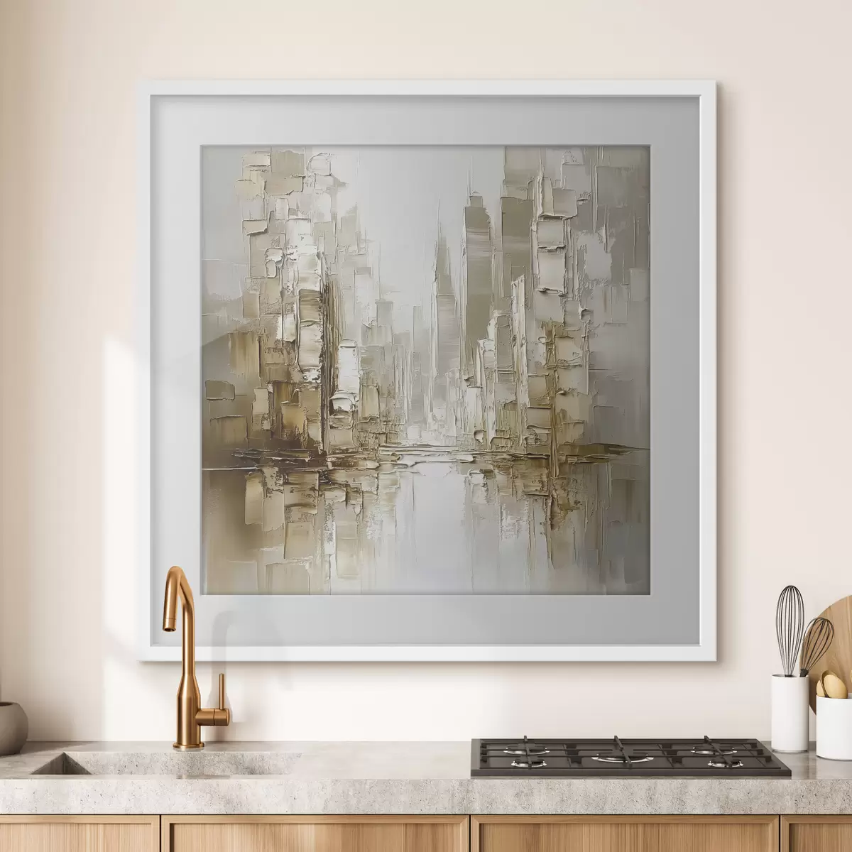 Poster Ville dans une brume dorée f42132