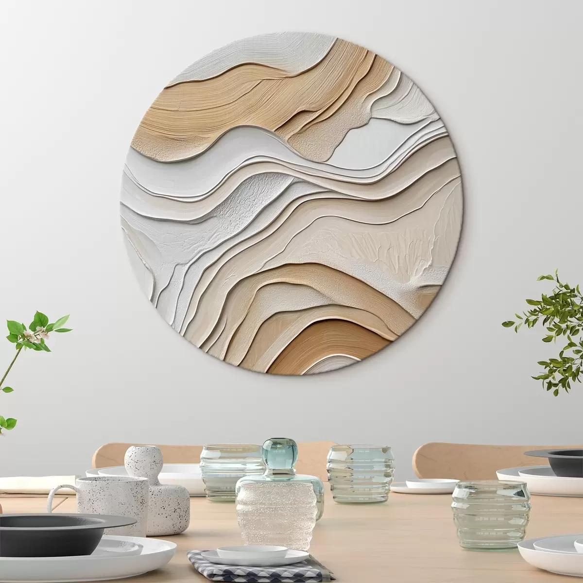 Tableaux rondes Abstraction avec imitation de texture r41350