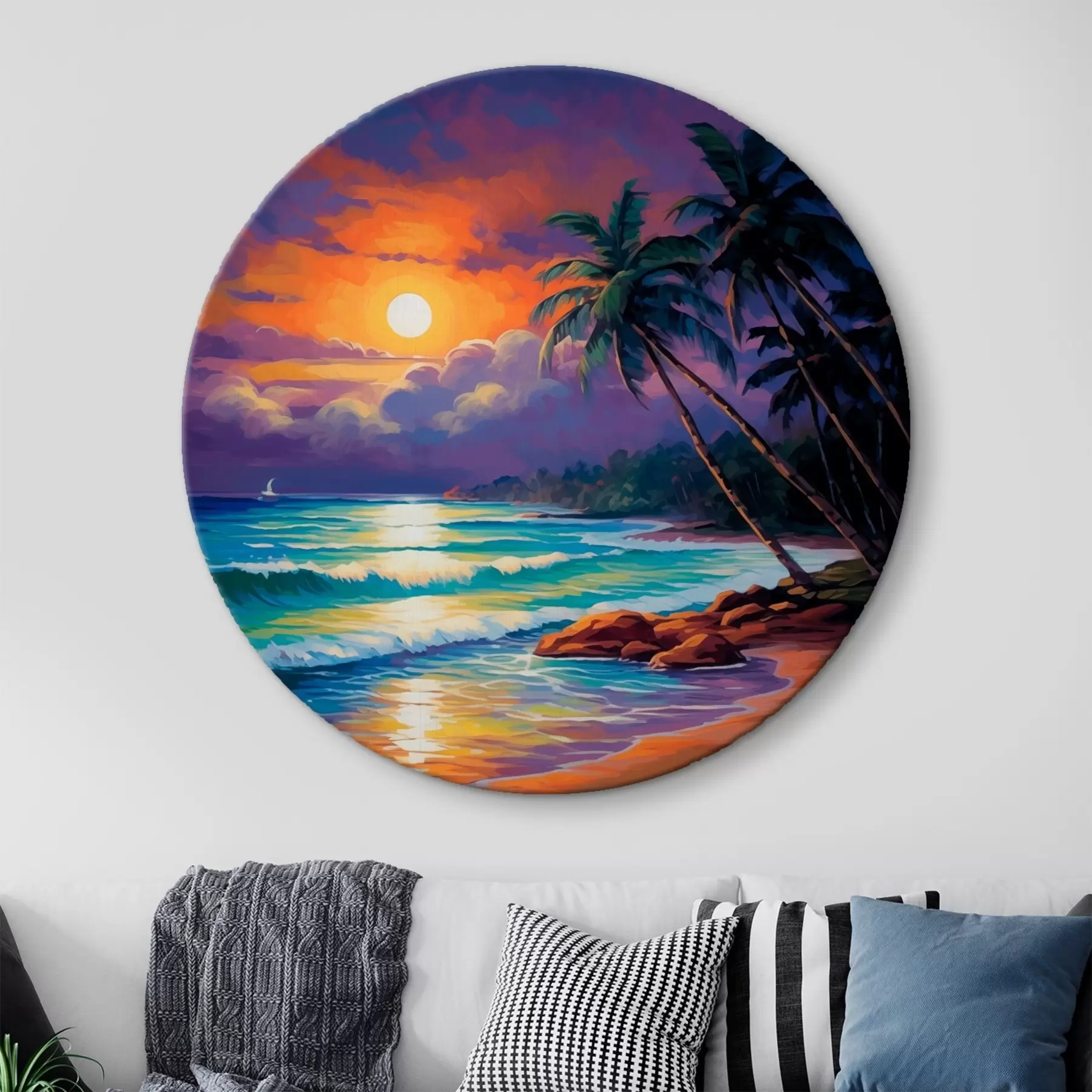 Tableau Coucher de soleil tropical r41484
