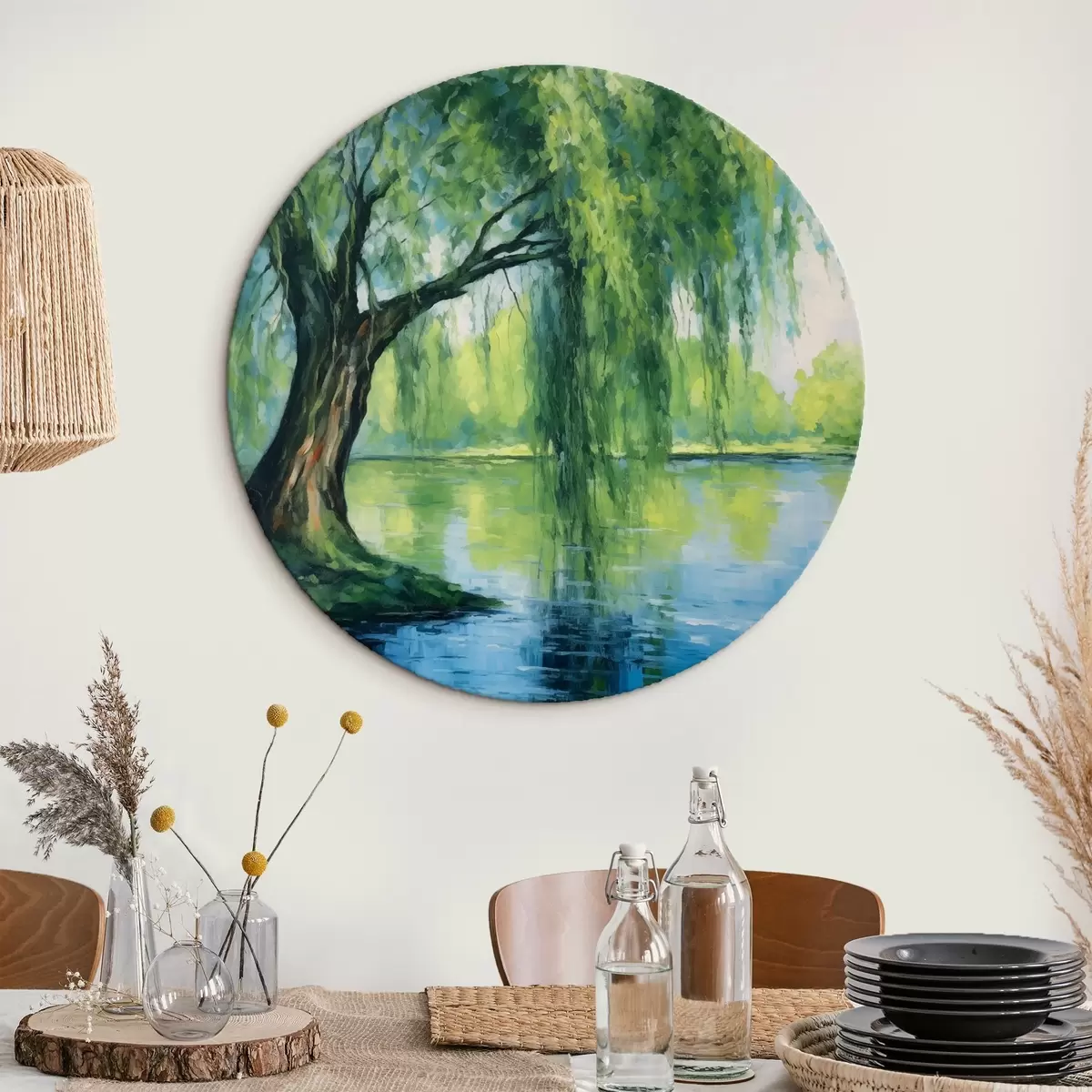 Tableaux rondes Saule au bord de la rivière r41493