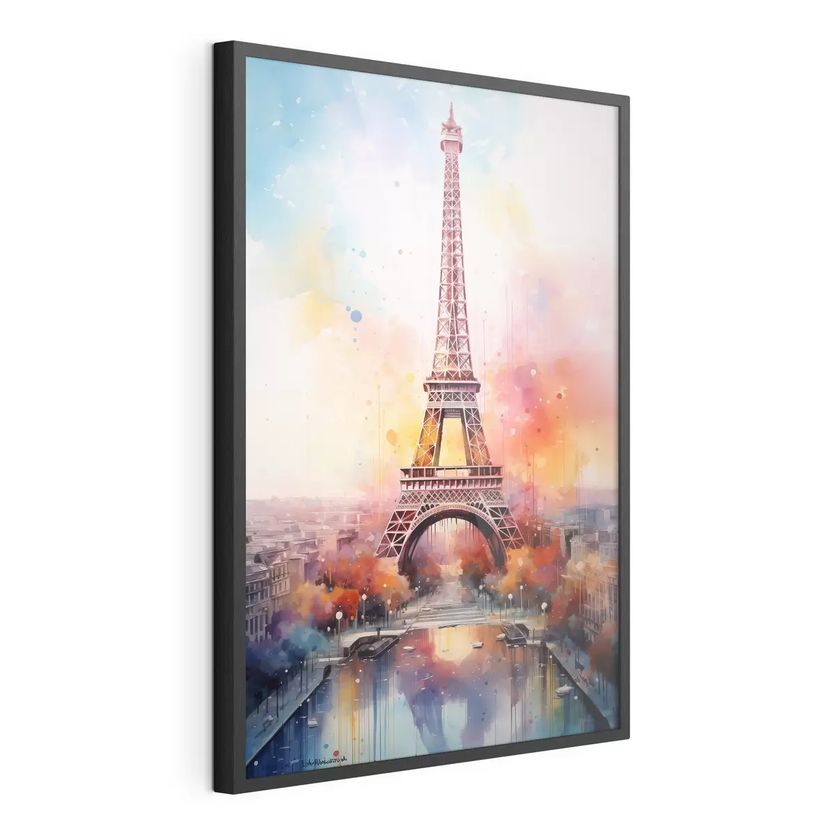 Poster Paris sur fond d'aquarelle f42081