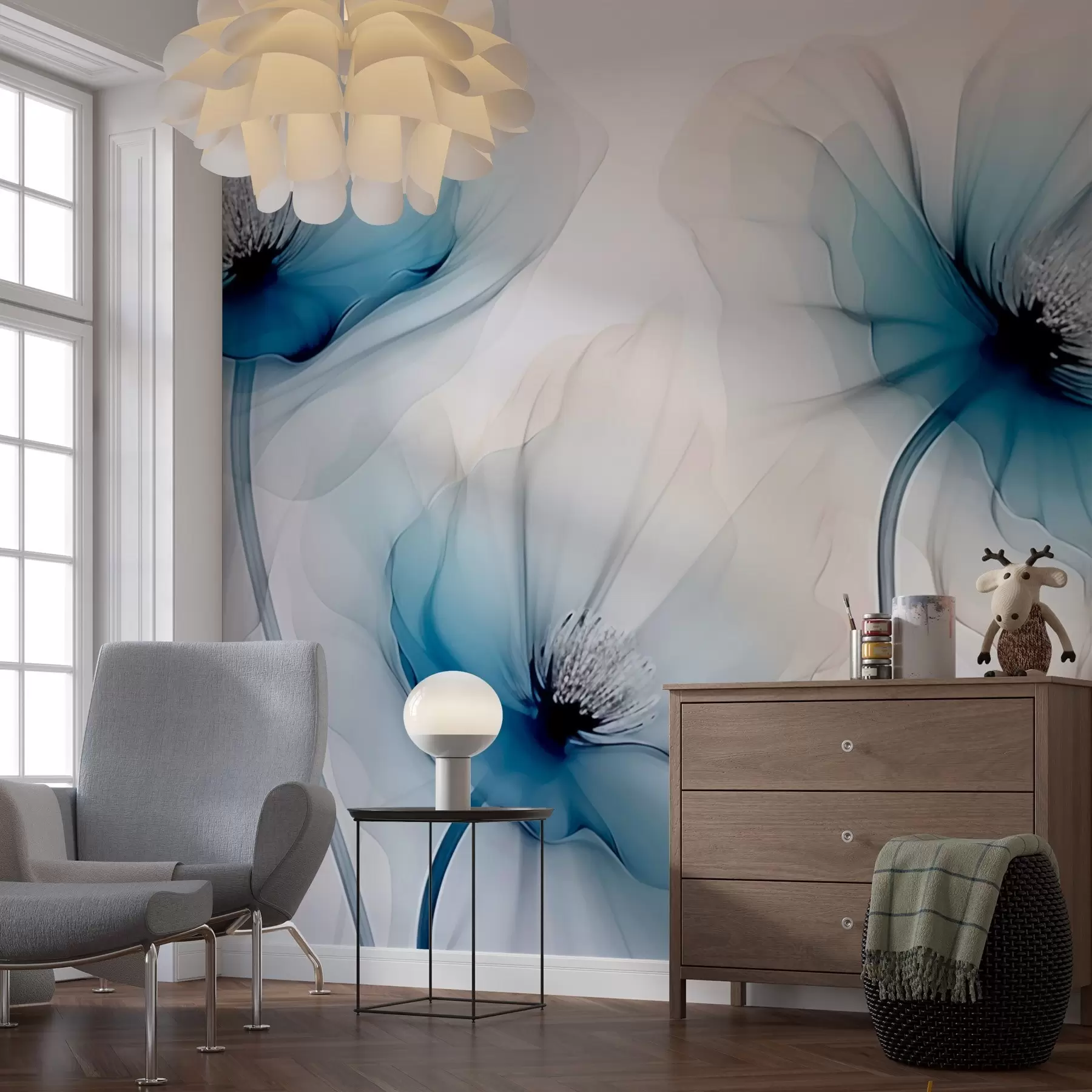 Papier peint Fleurs transparentes w02696