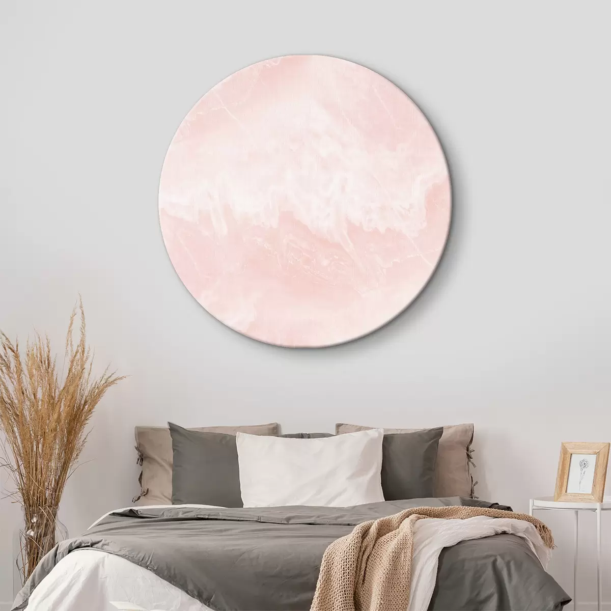Tableaux rondes rose au lait r33968