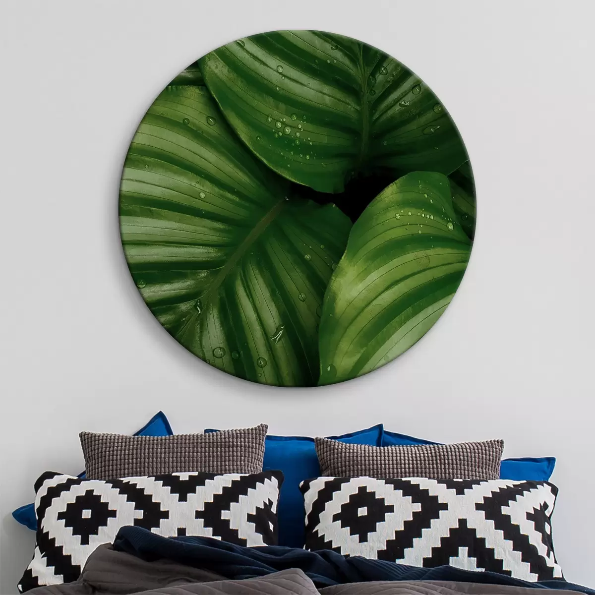 Tableaux rondes Feuilles tropicales vertes r34830