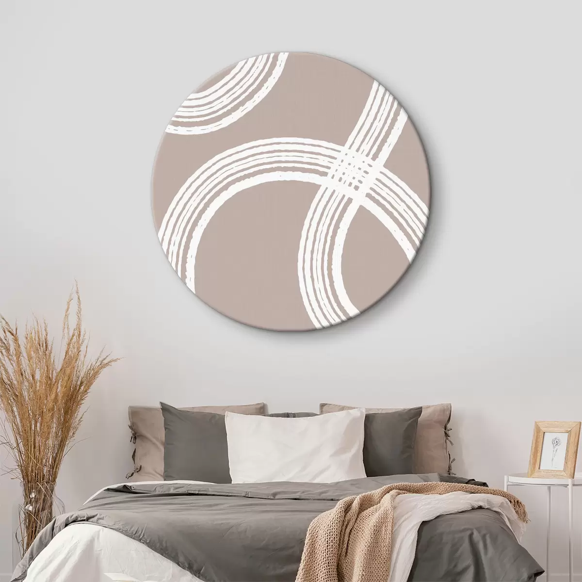 Tableaux rondes Boucles infinies dans des couleurs neutres r36406