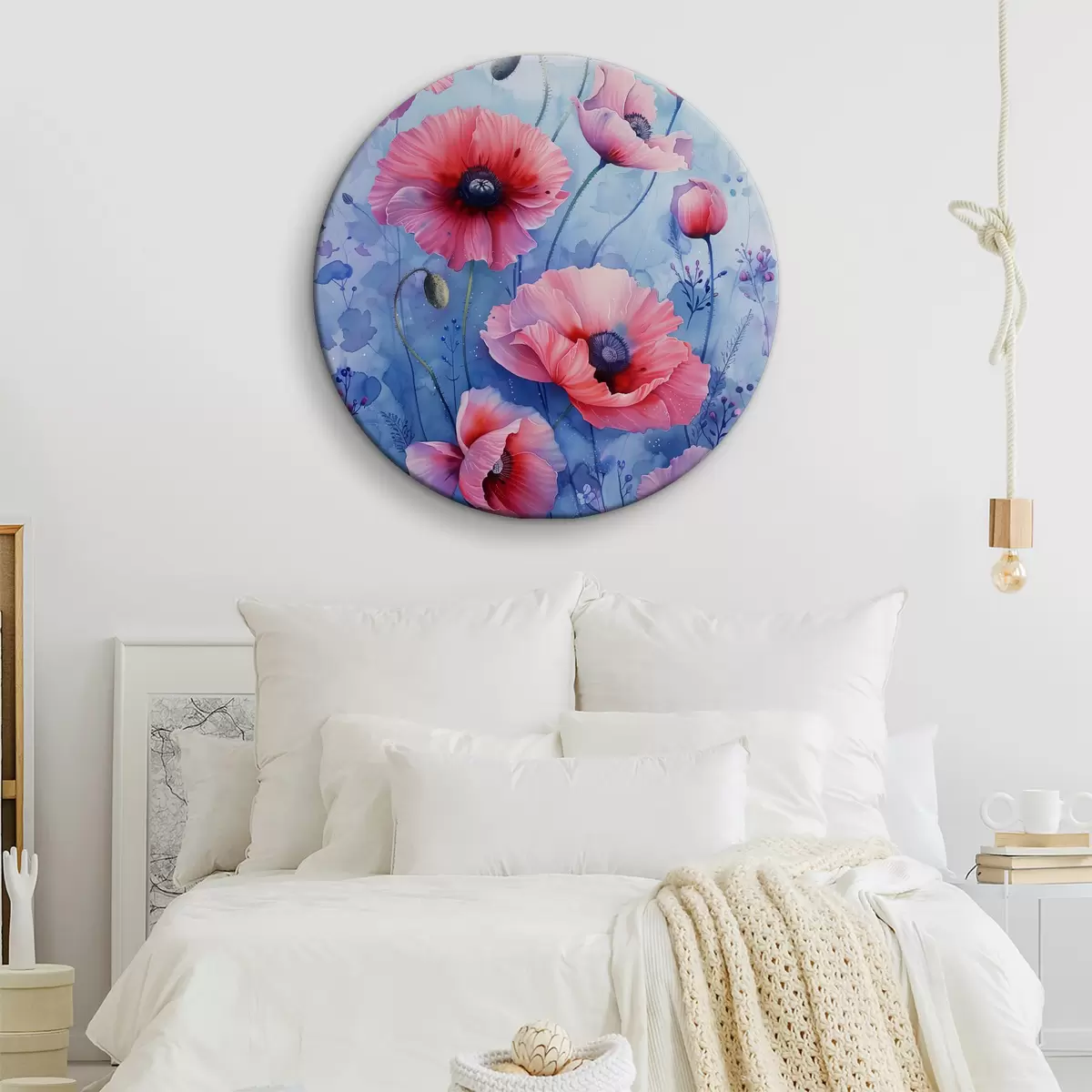 Tableaux rondes Une image de fleurs roses r37466