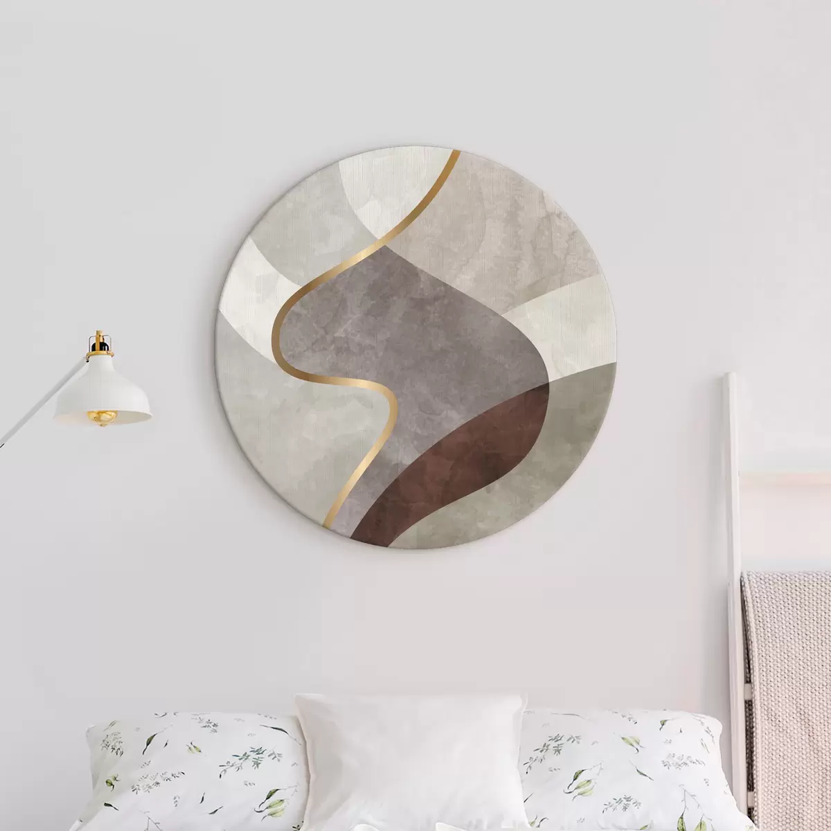 Tableaux rondes Abstraction géométrique aquarelle r37489