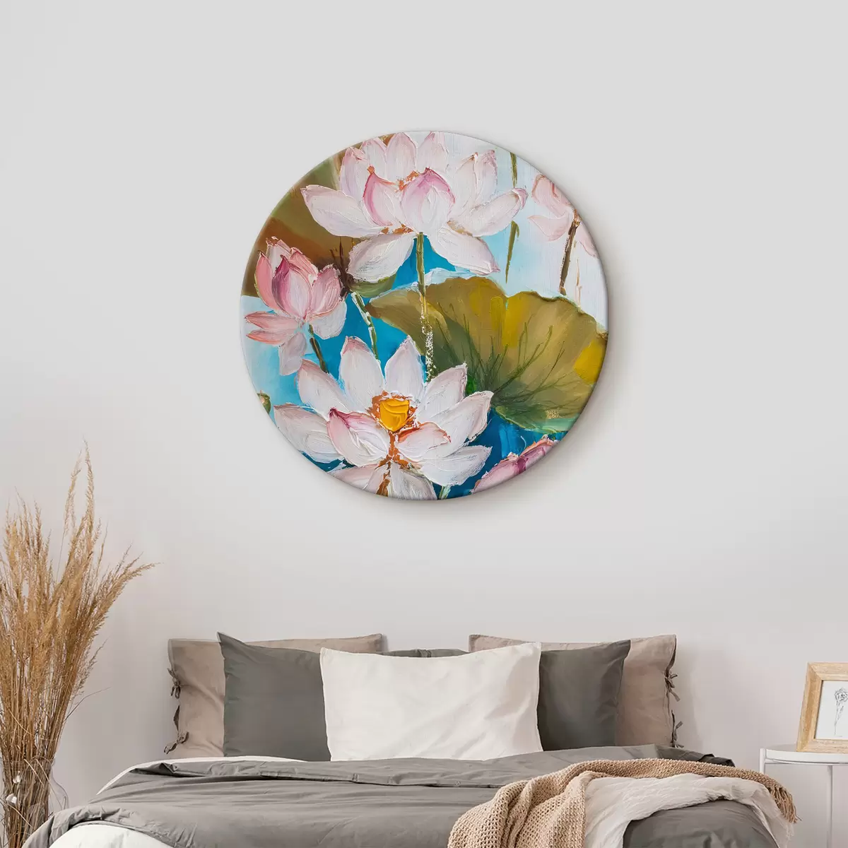 Tableaux rondes Une peinture de fleurs et de feuilles r38608
