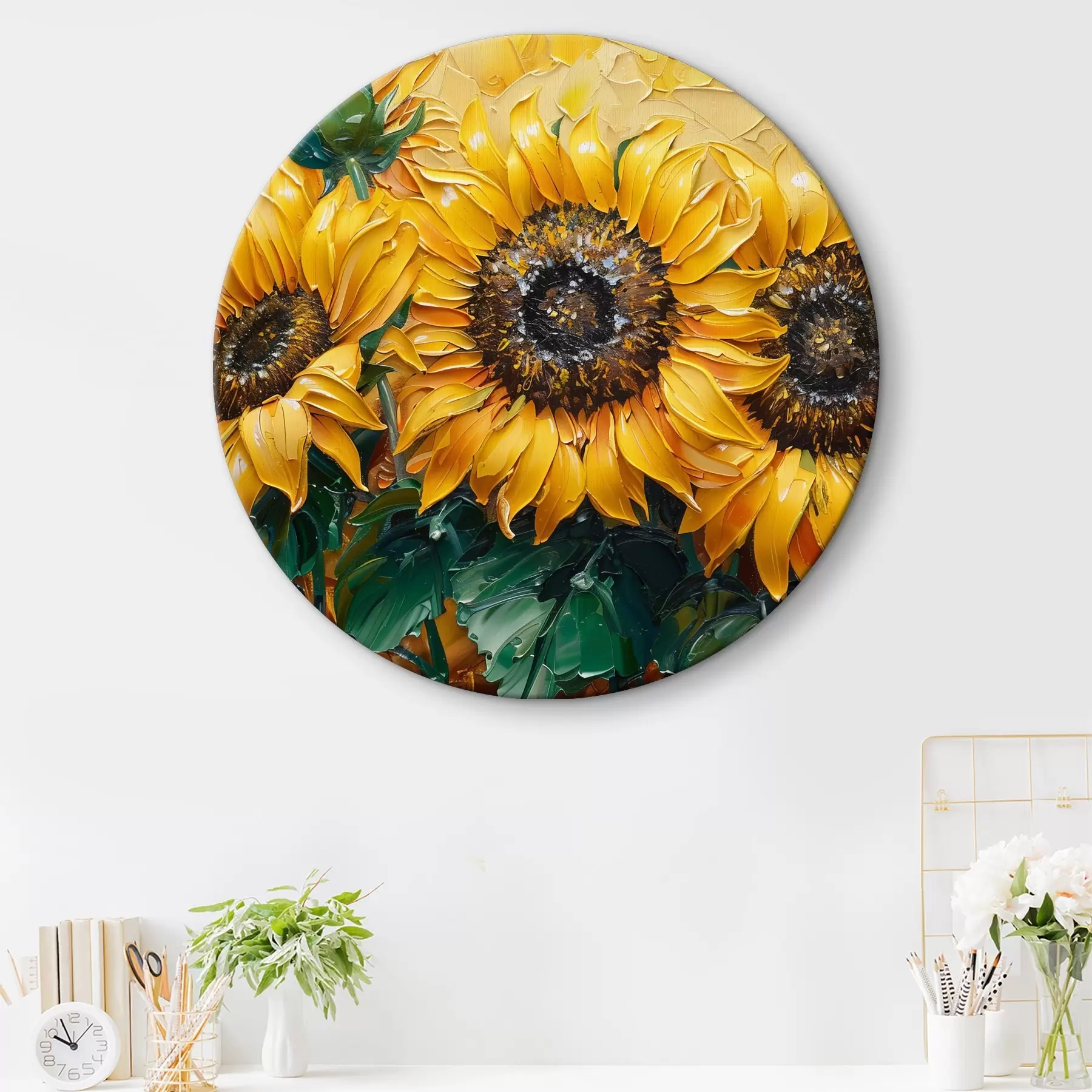 Tableau Tournesols lumineux, peinture à l'huile r40787