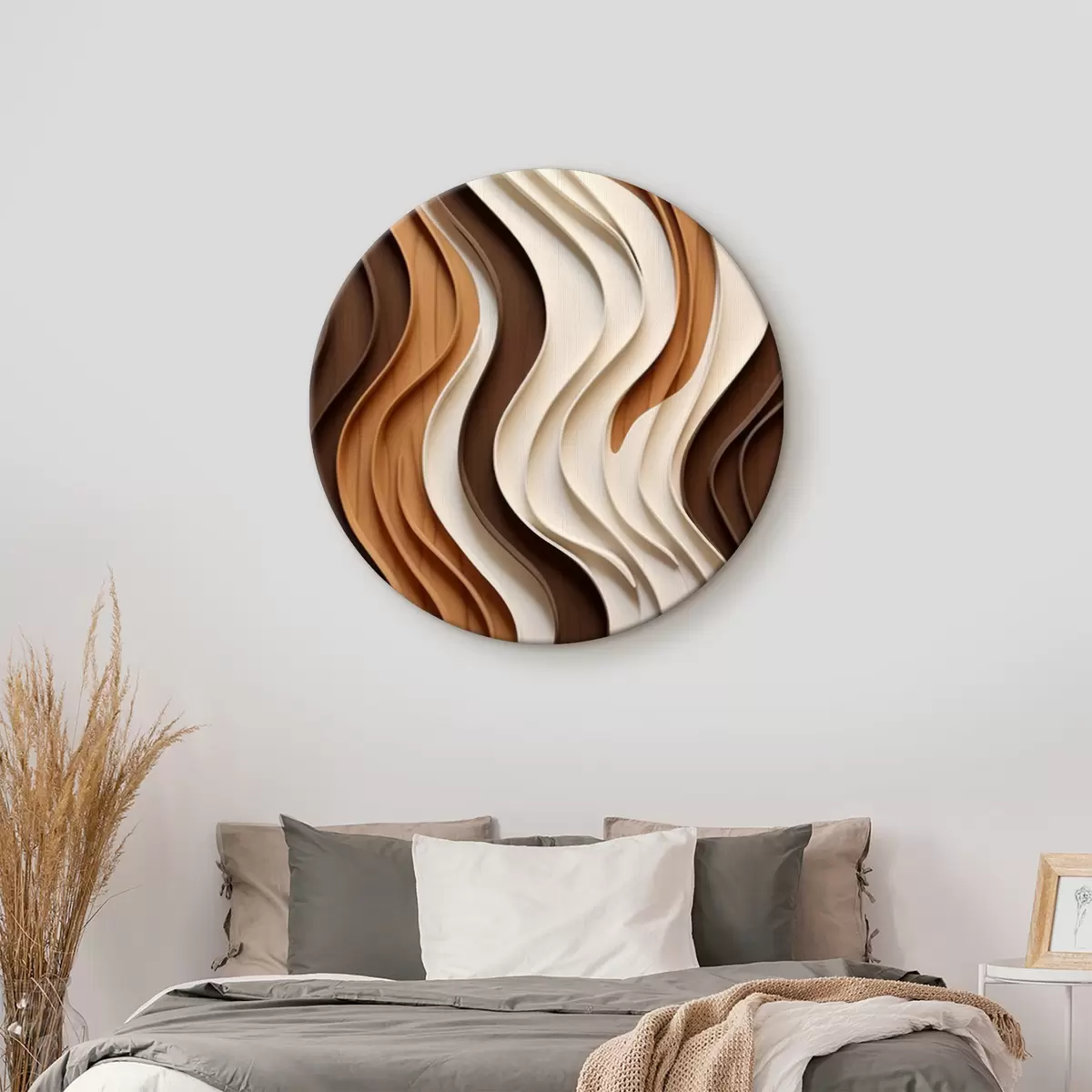 Tableaux rondes Vagues en bois r40844