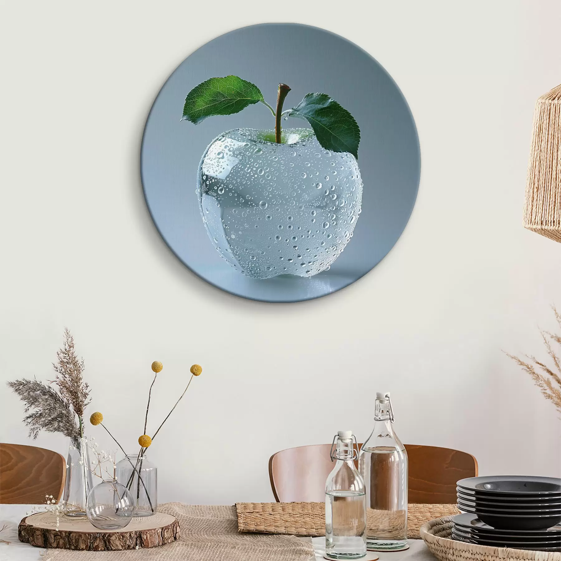 Papier peint Pomme de verre en gouttes de rosée r40914