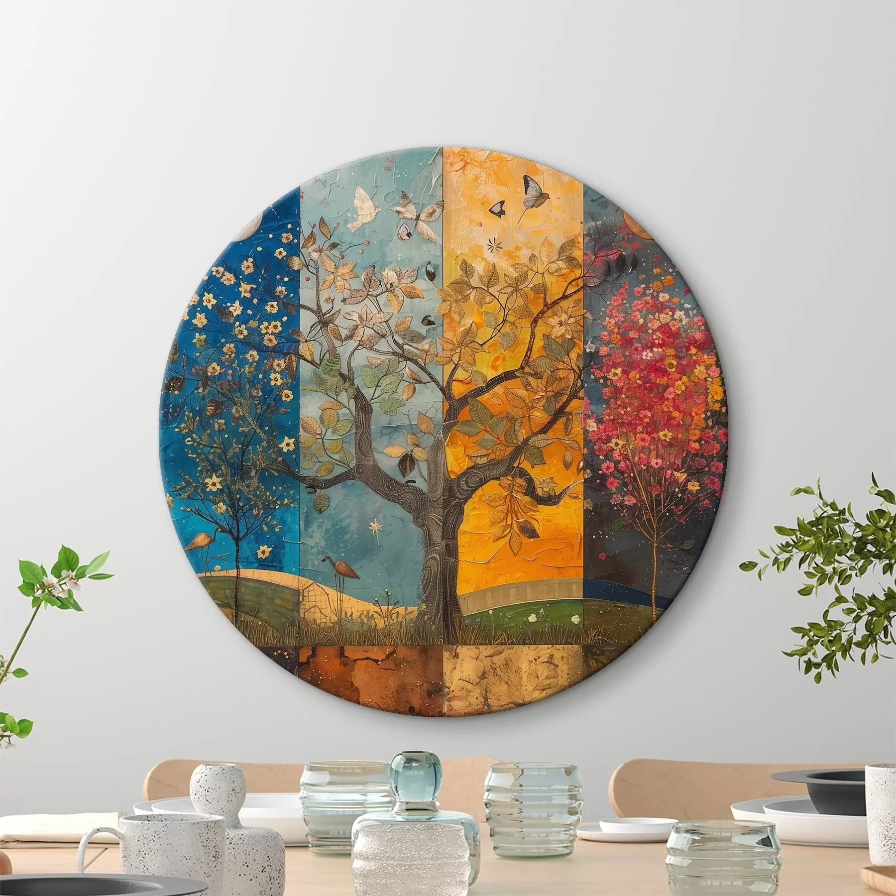 Tableau Collage de saisons à l'aquarelle r40921