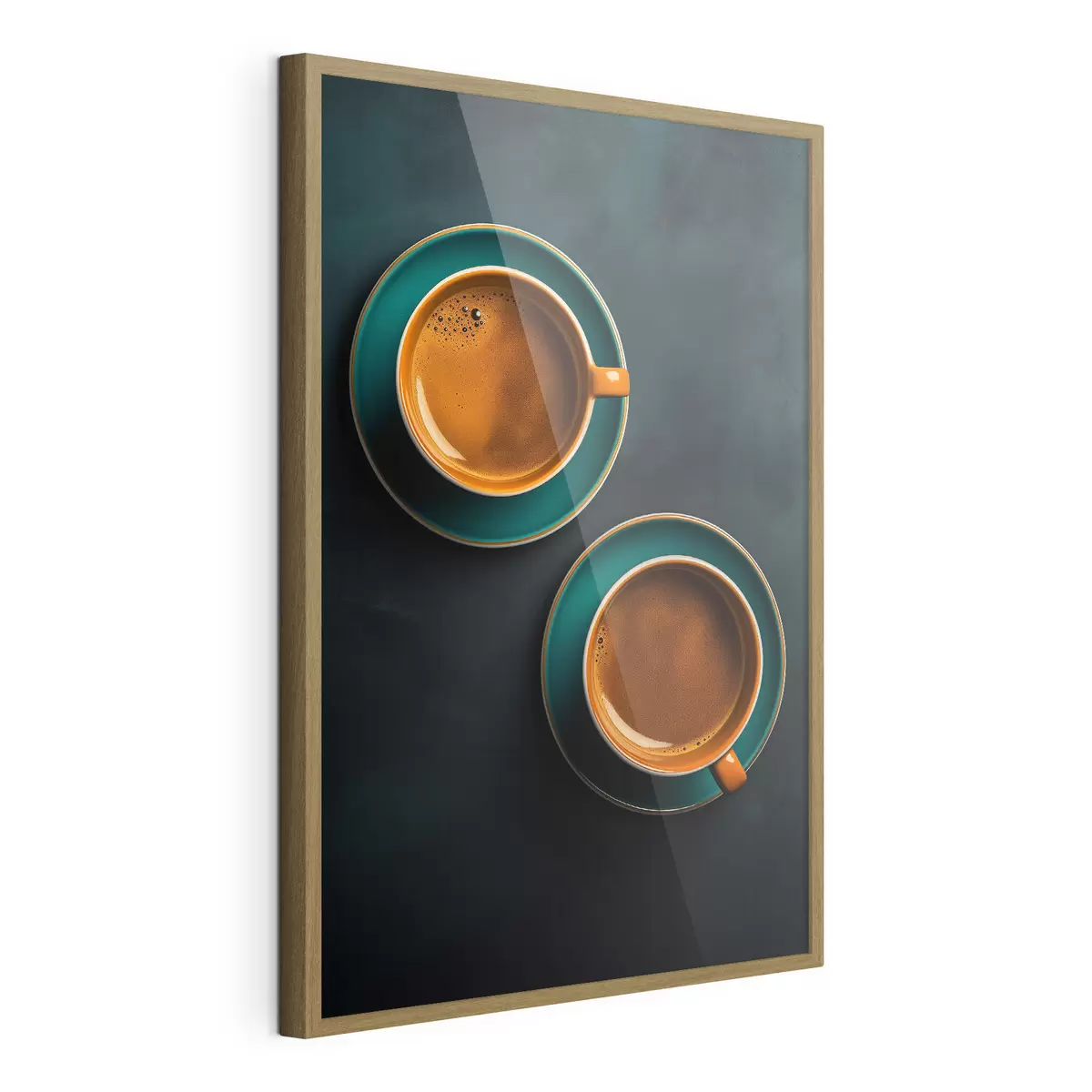 Poster Deux tasses de café sur fond sombre f42190