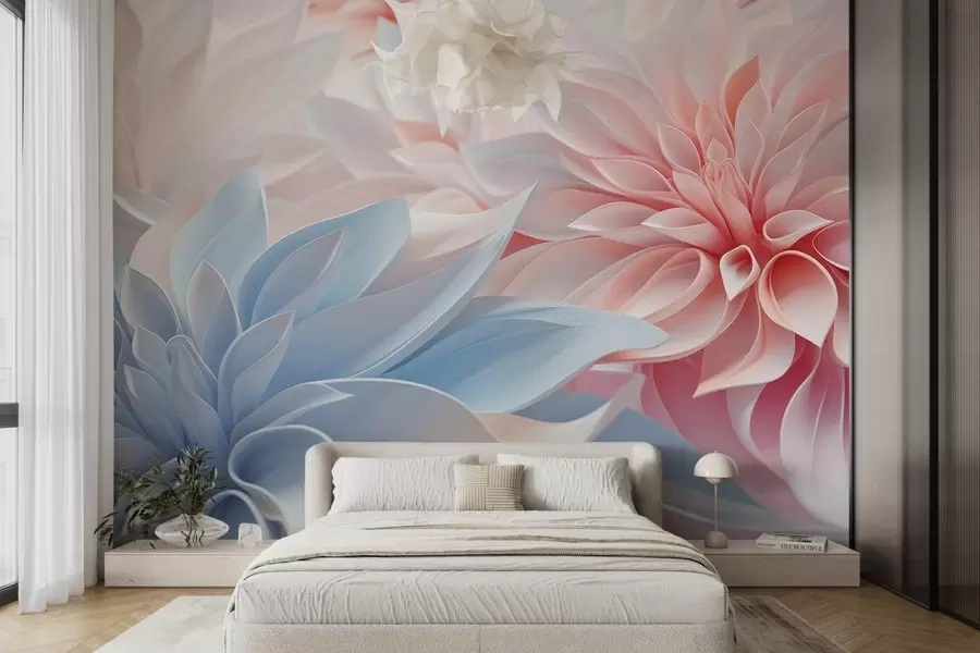 Papier peint Grandes fleurs délicates w08622