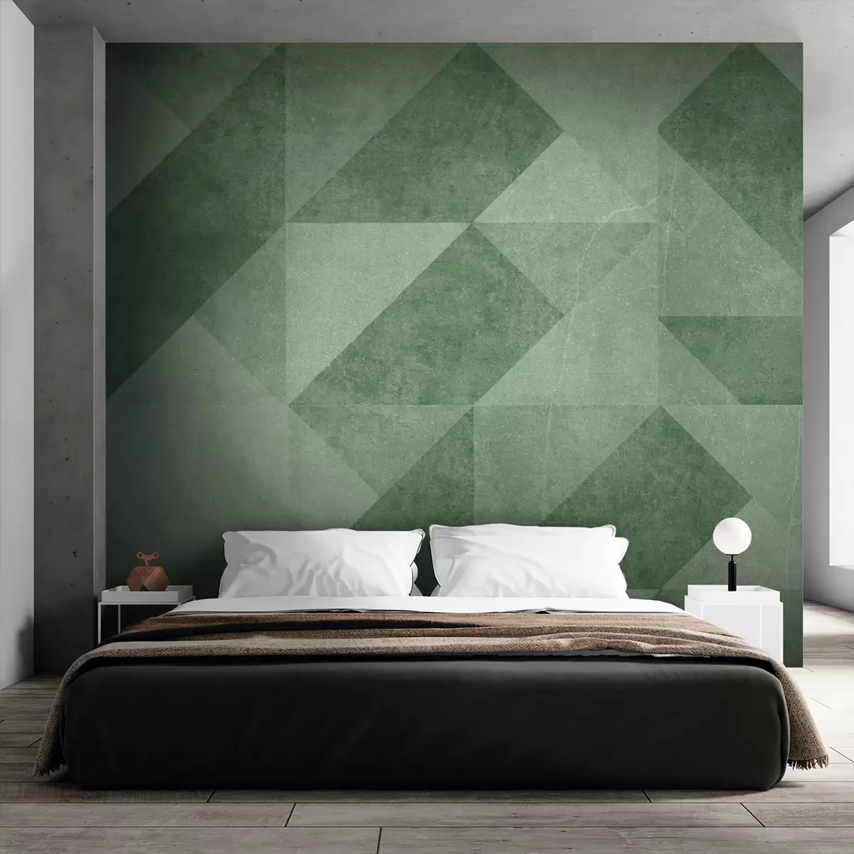 Papier peint Motifs géométriques dans des tons verts apaisants u97654v2