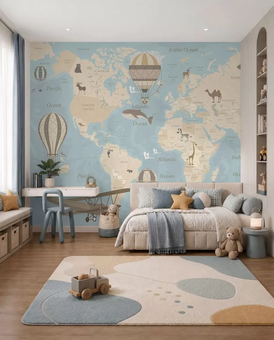 Papier peint Atlas aérien en anglais u36066v5