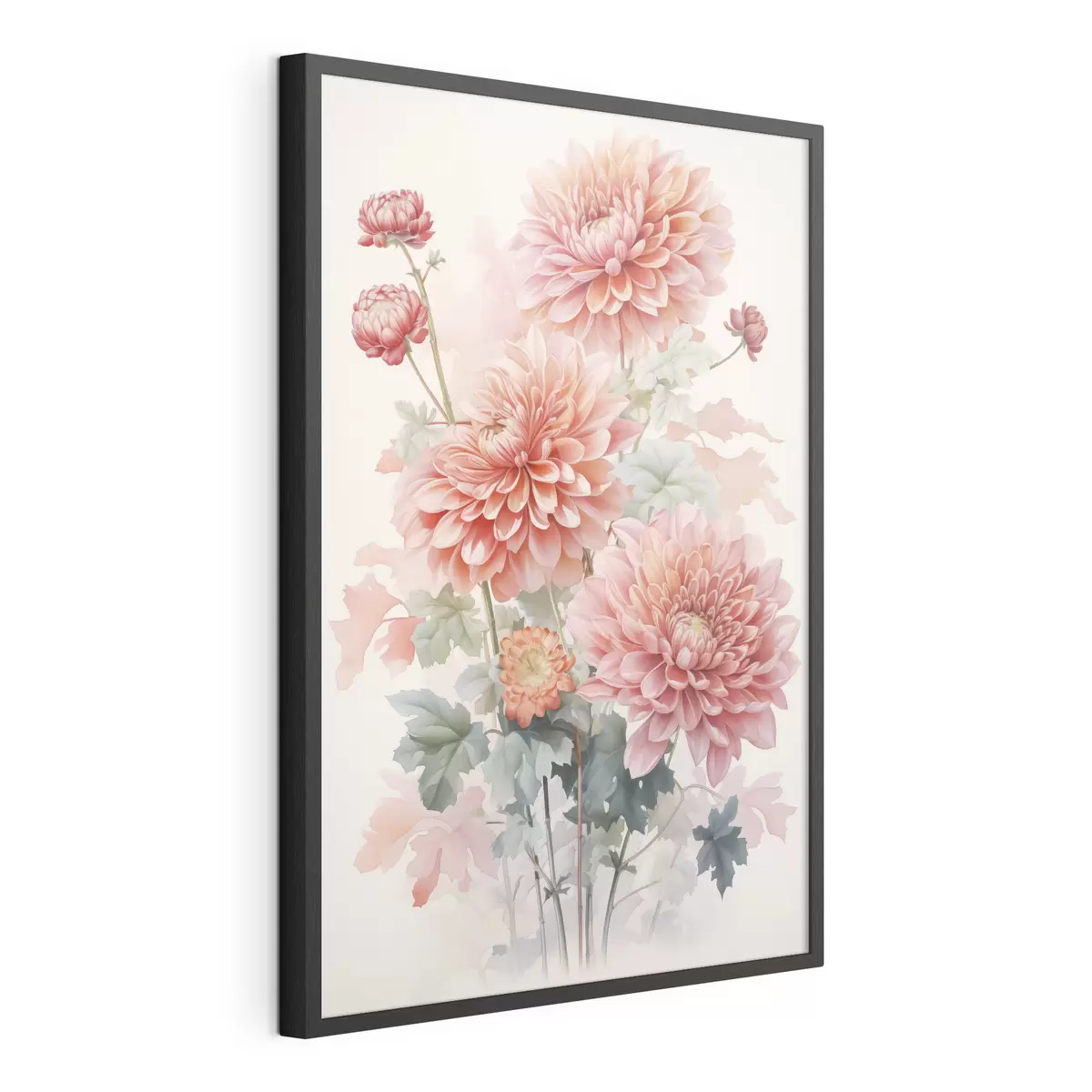 Poster Chrysanthèmes imitation aquarelle f42416