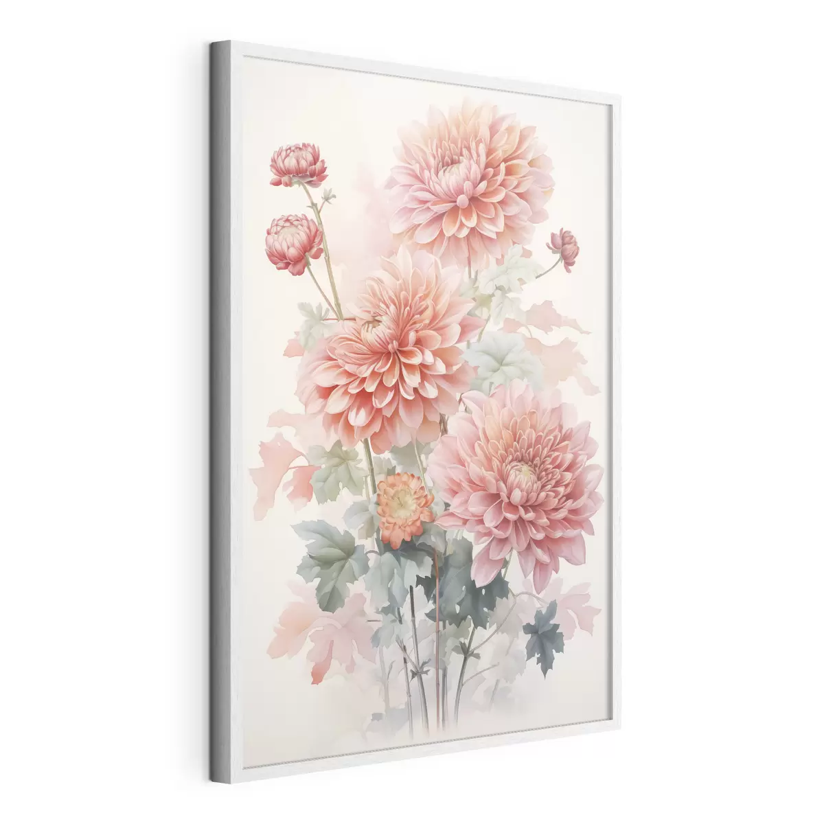 Poster Chrysanthèmes imitation aquarelle f42416