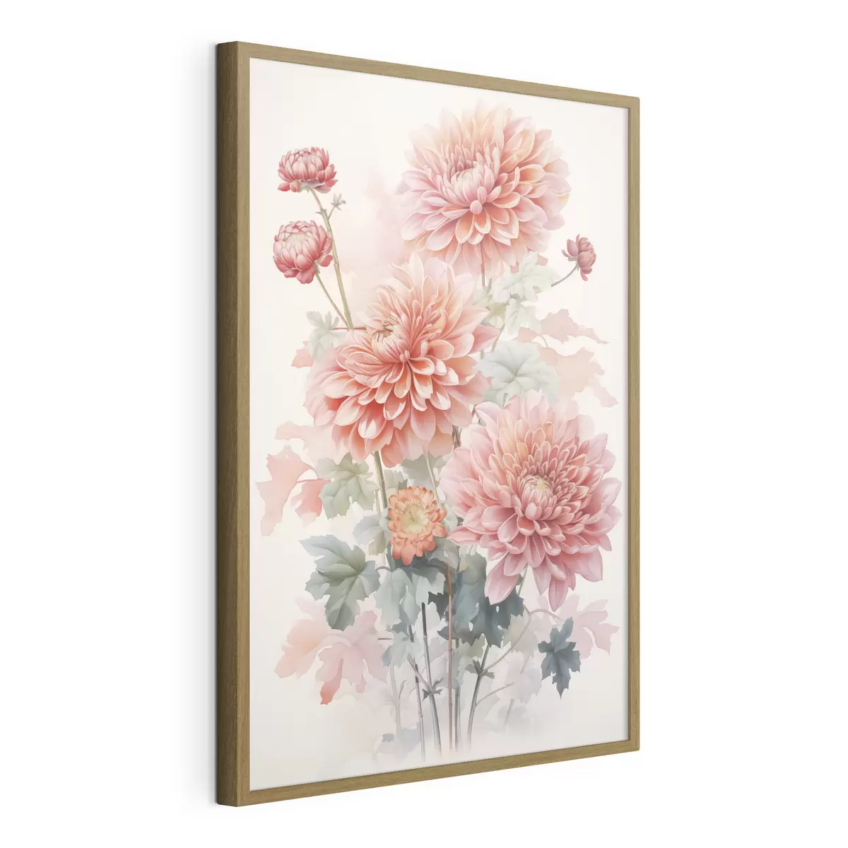 Poster Chrysanthèmes imitation aquarelle f42416