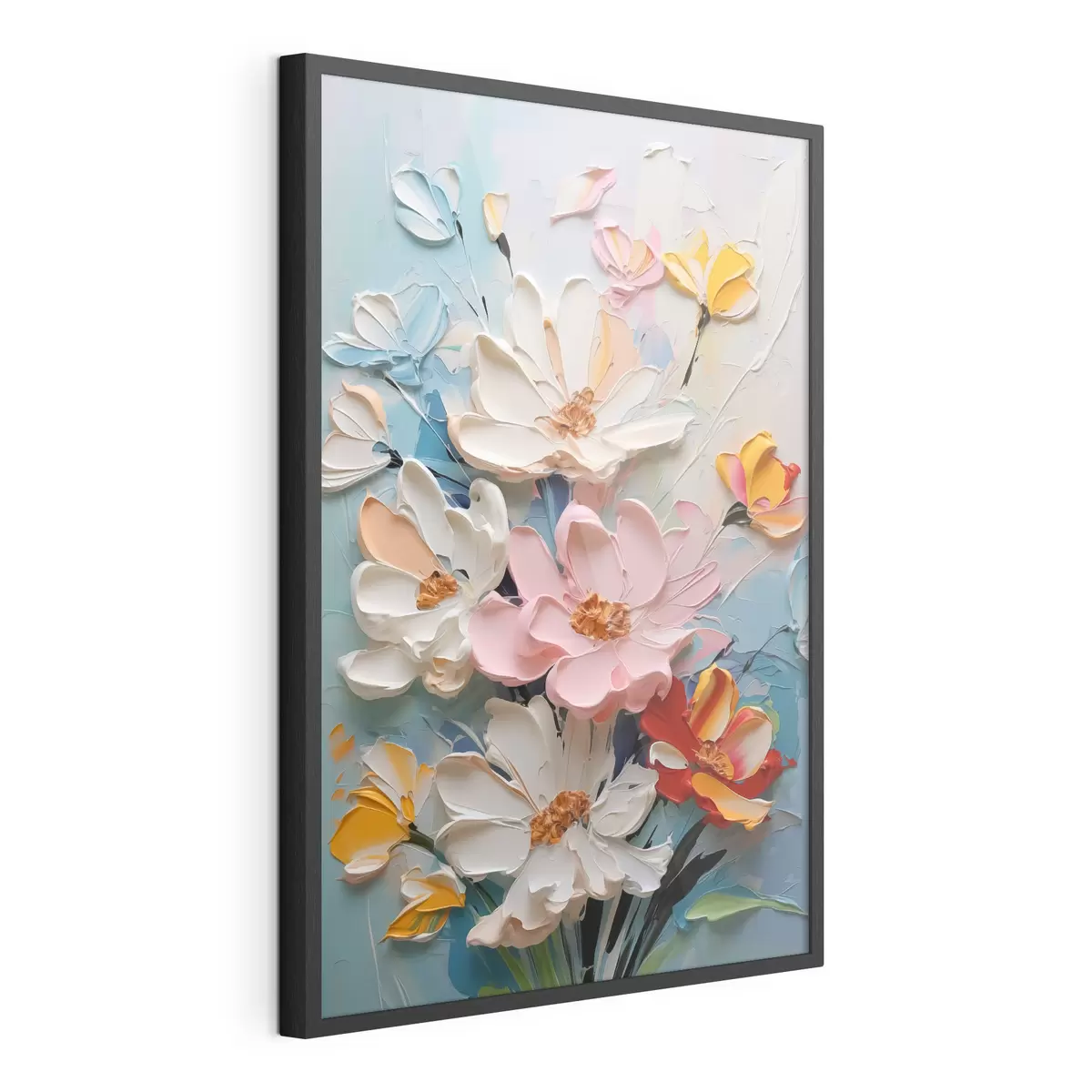 Poster Les fleurs éclatantes imitent les coups de pinceau f42419