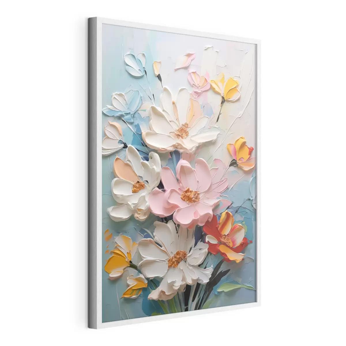 Poster Les fleurs éclatantes imitent les coups de pinceau f42419