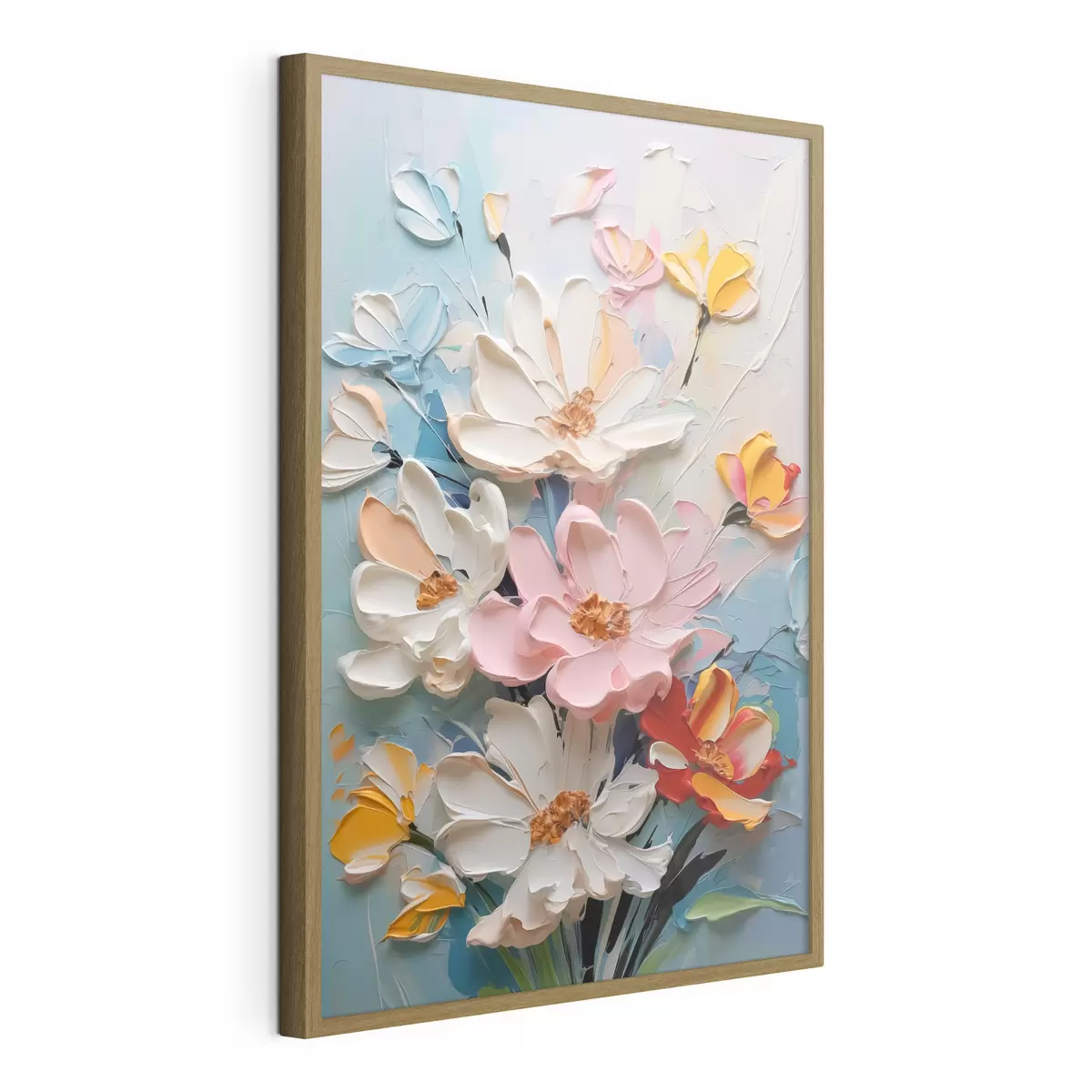 Poster Les fleurs éclatantes imitent les coups de pinceau f42419