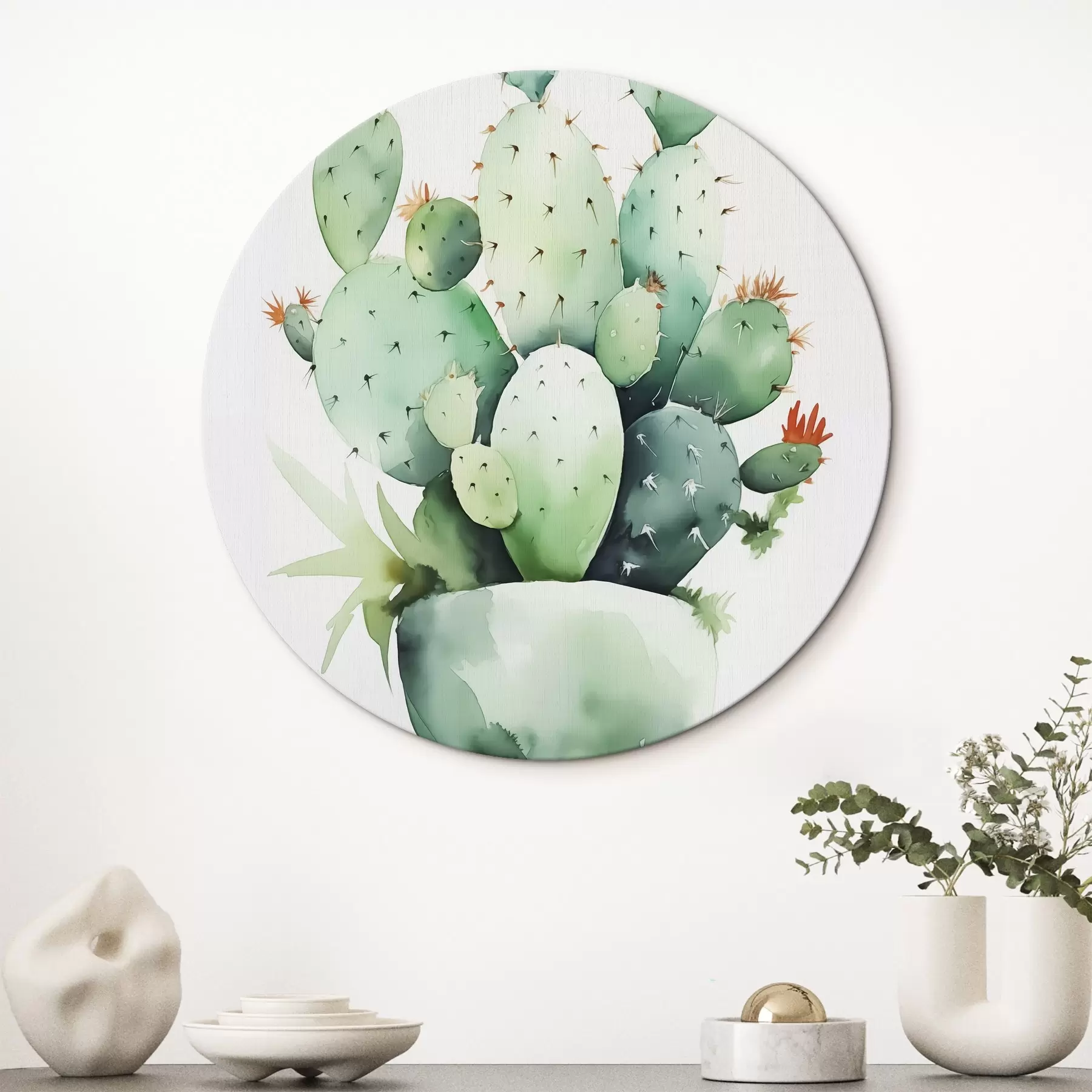 Papier peint Imitation de cactus à l'aquarelle humide r42410
