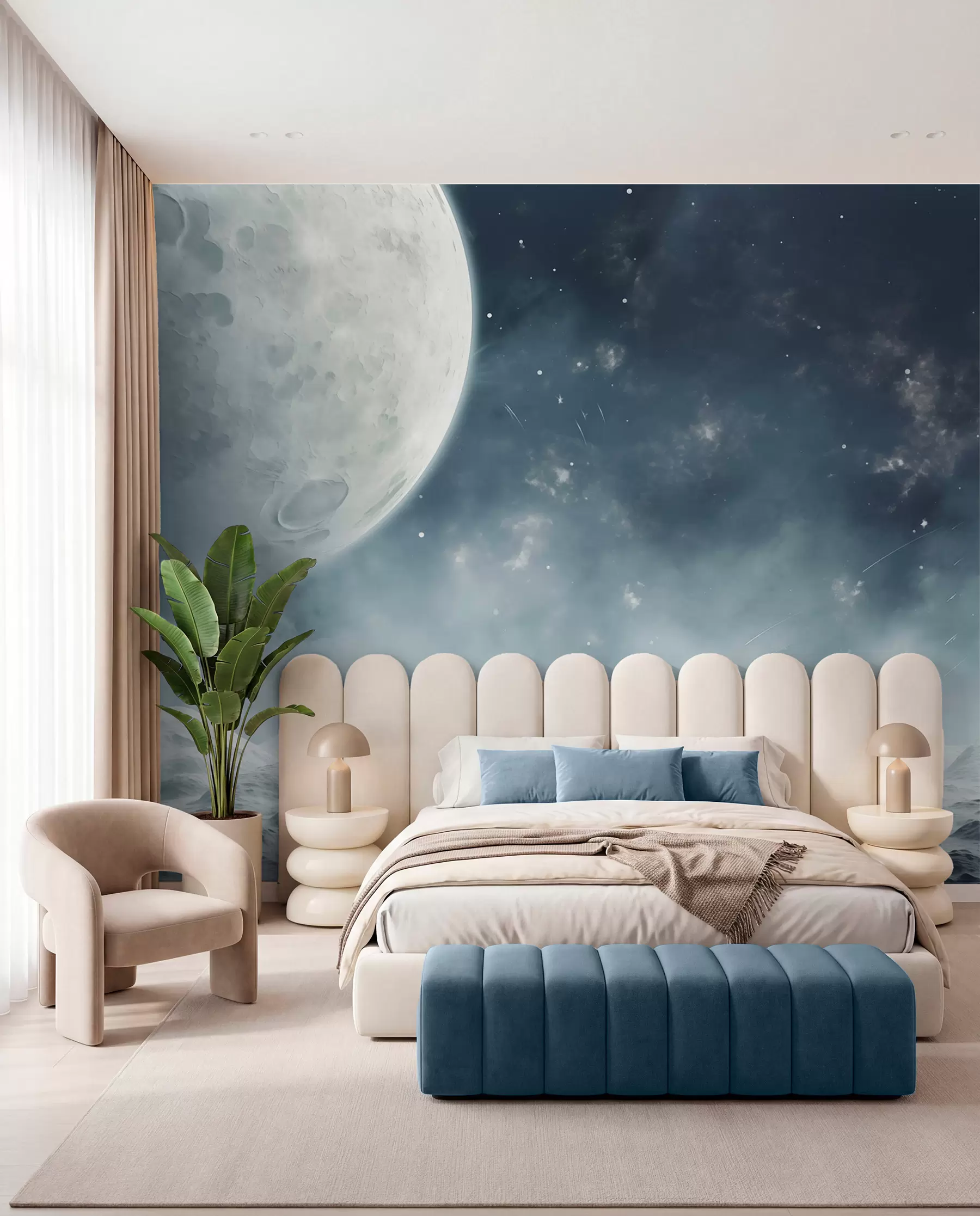 Papier peint Paysage lunaire abstrait w02797