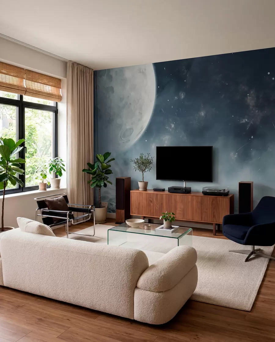 Papier peint Paysage lunaire abstrait w02797