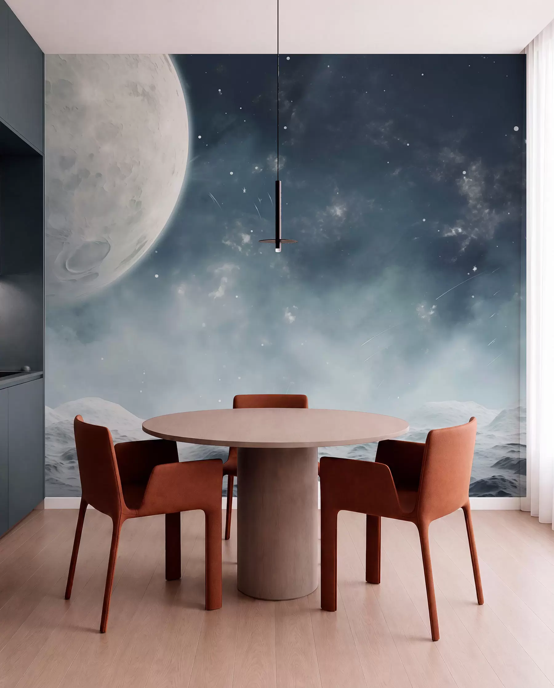 Papier peint Paysage lunaire abstrait w02797