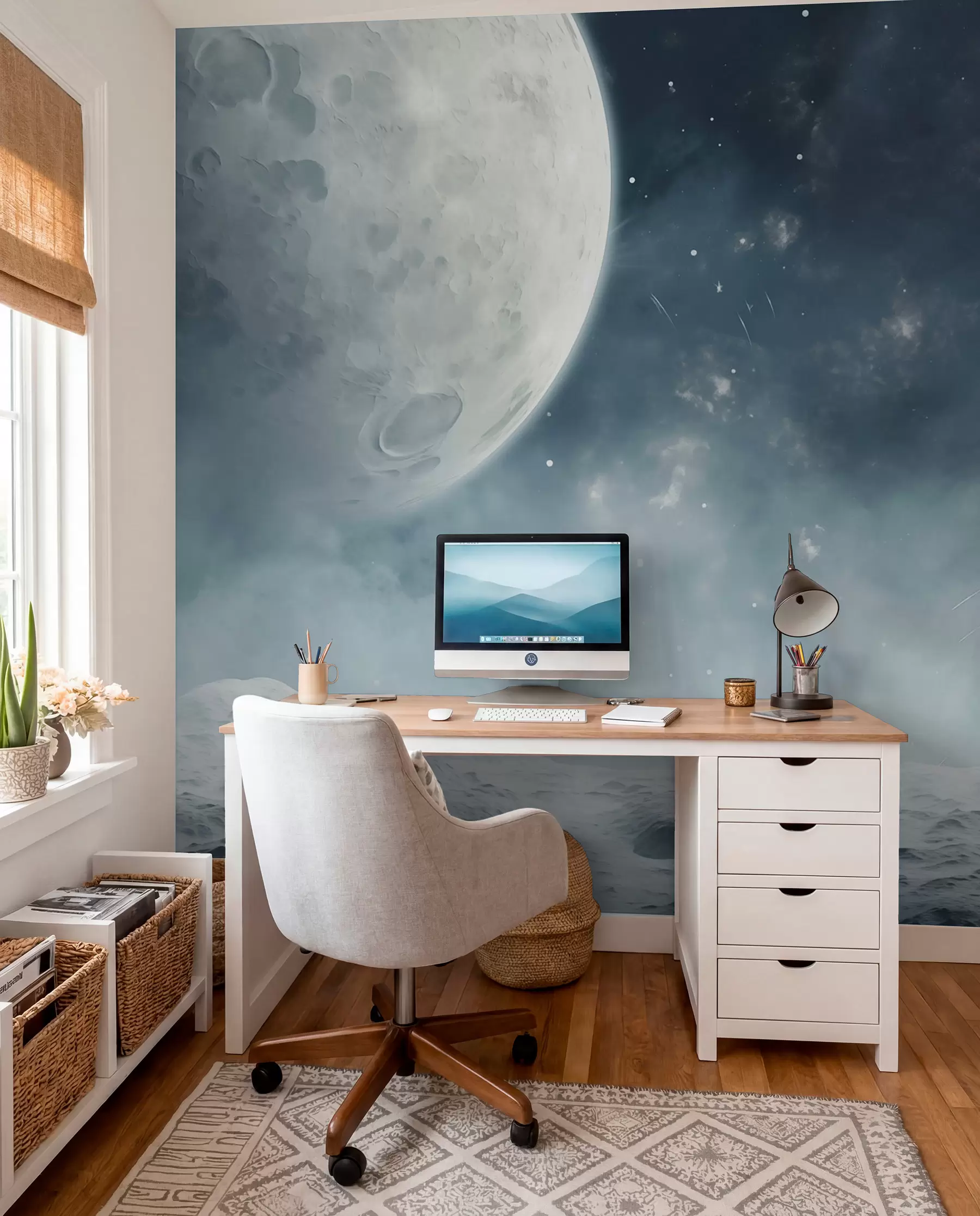 Papier peint Paysage lunaire abstrait w02797