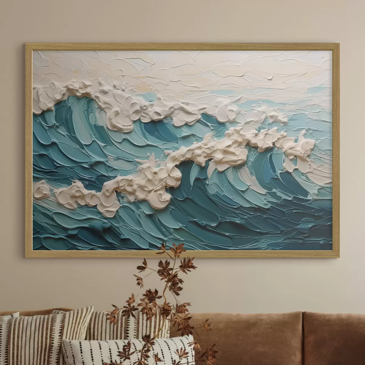 Poster Vagues abstraites imitant des coups de pinceau f42470