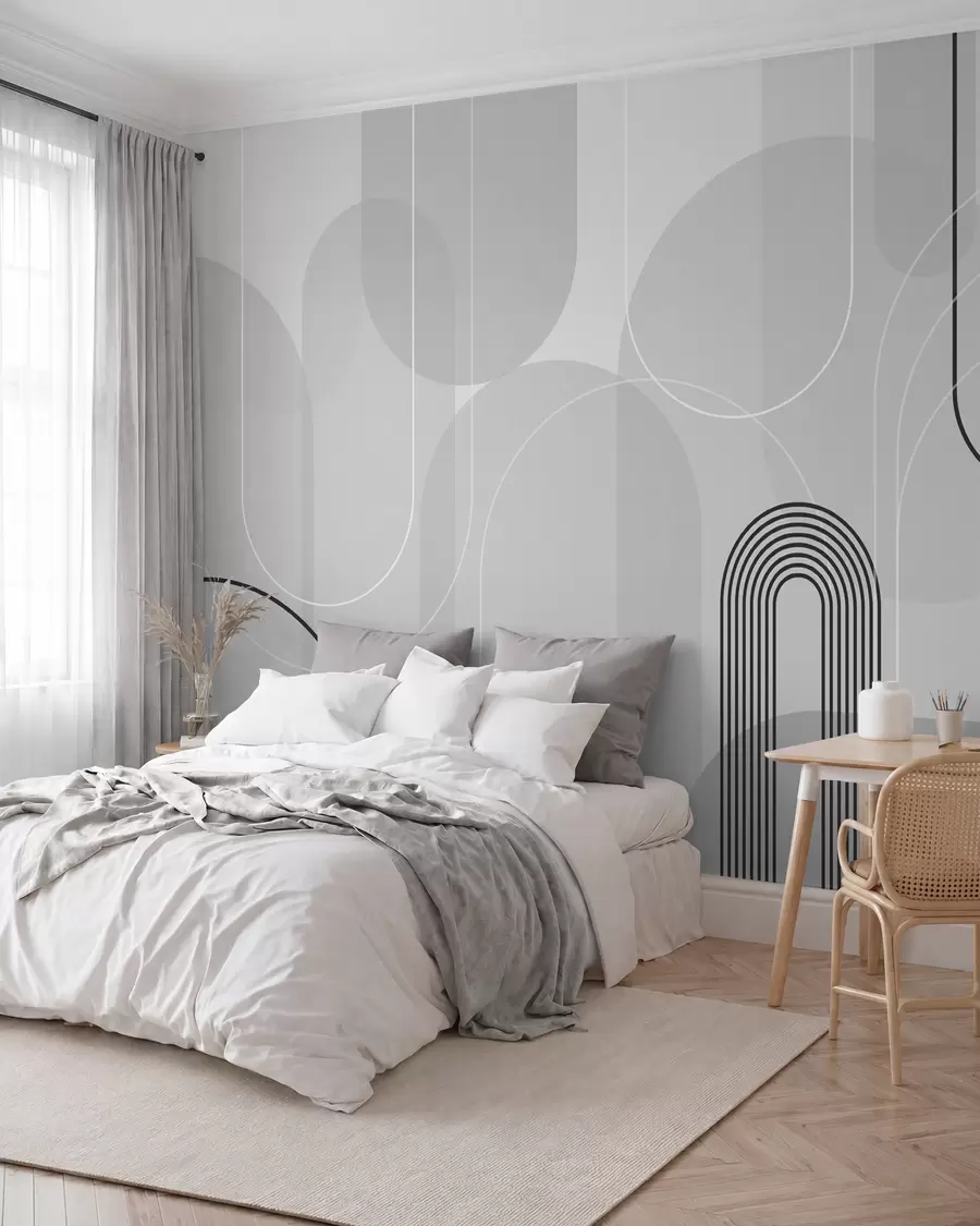 Papier peint Arches gris argent w02826v1