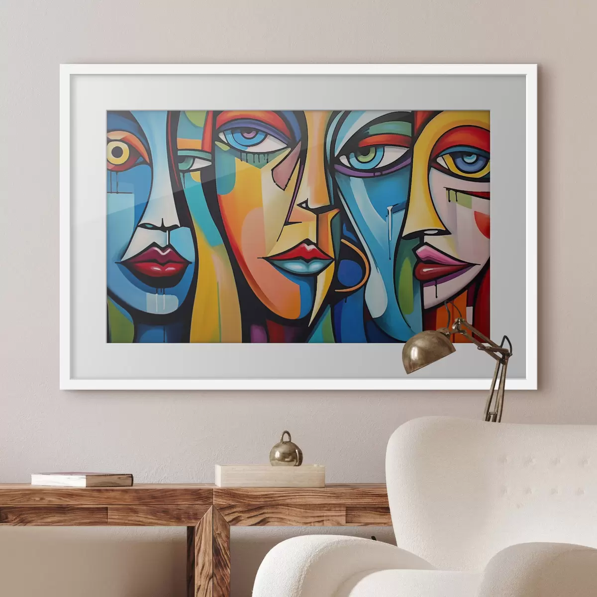 Poster Visages en couleurs primaires f42473