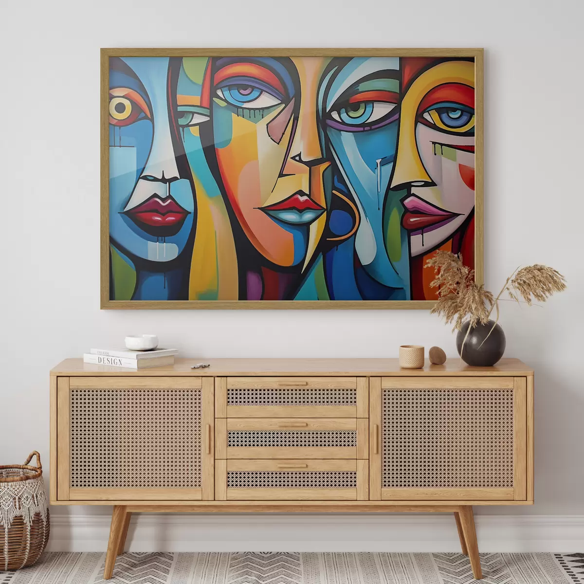 Poster Visages en couleurs primaires f42473