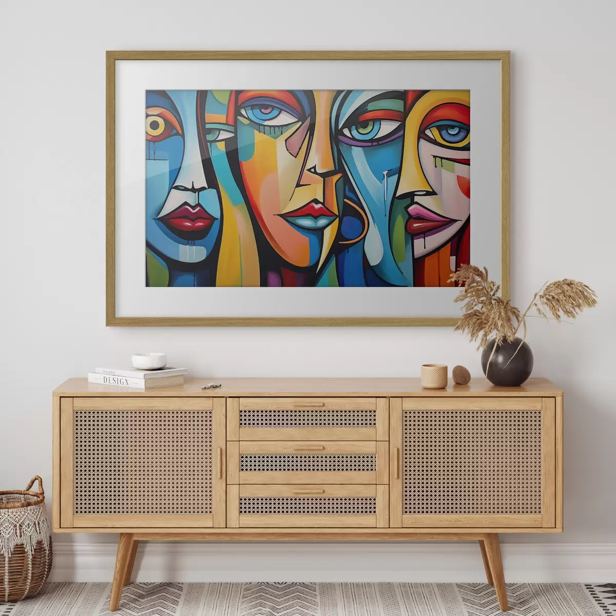 Poster Visages en couleurs primaires f42473