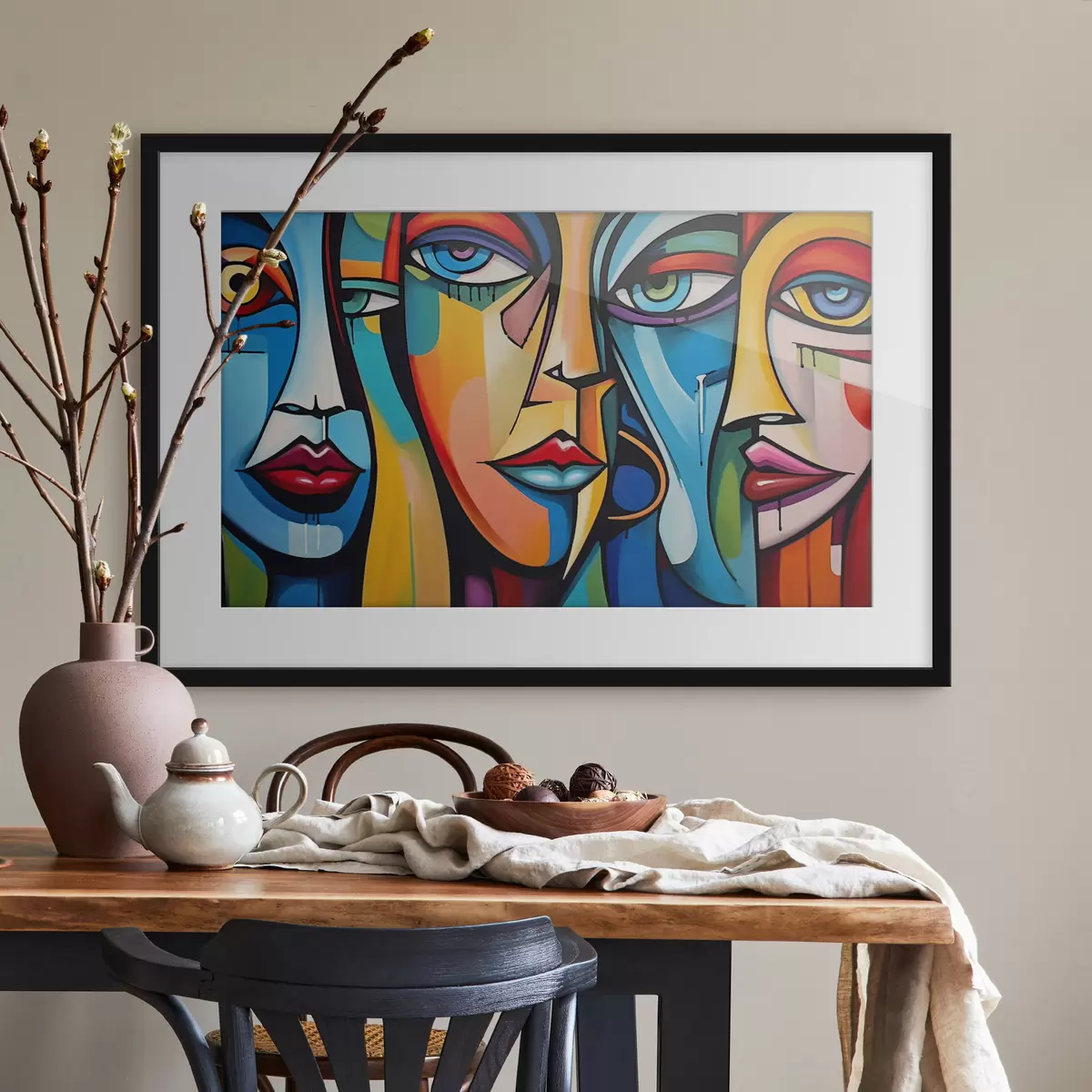Poster Visages en couleurs primaires f42473