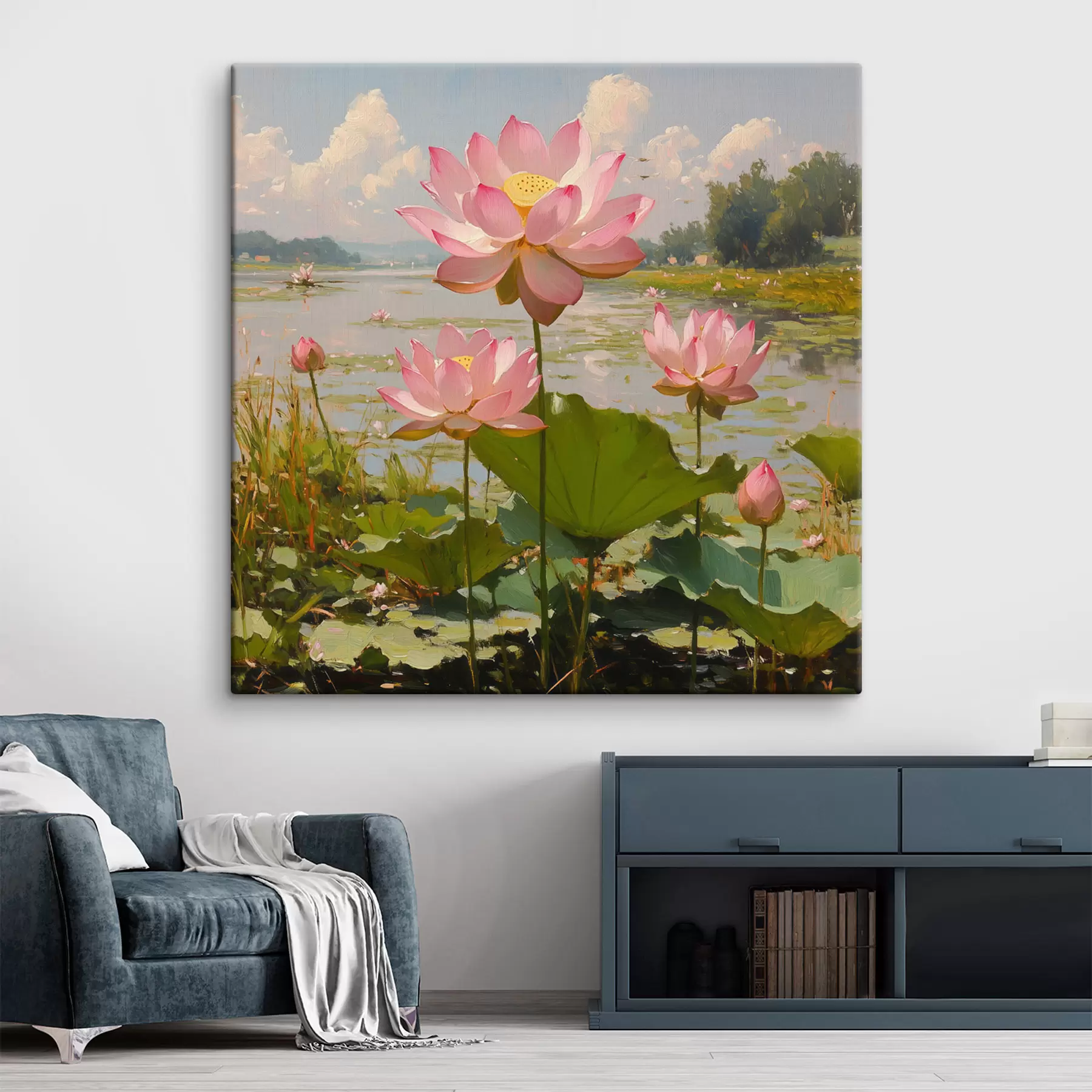 Tableau Lotus sur l'eau s42502