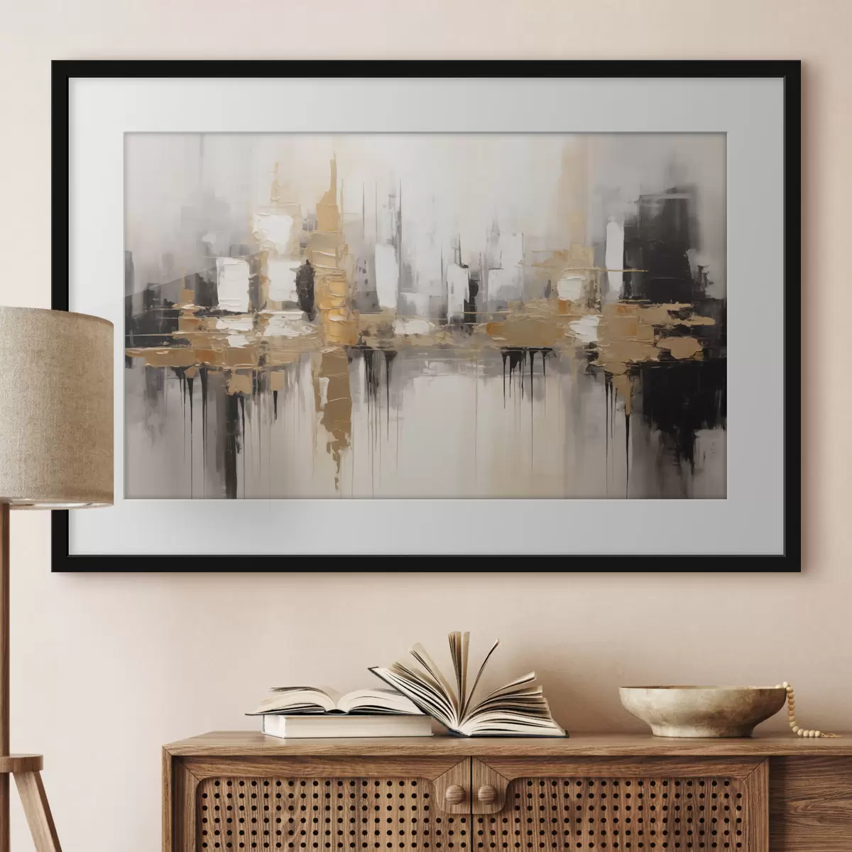 Poster Reflets de ville ambrés f42628