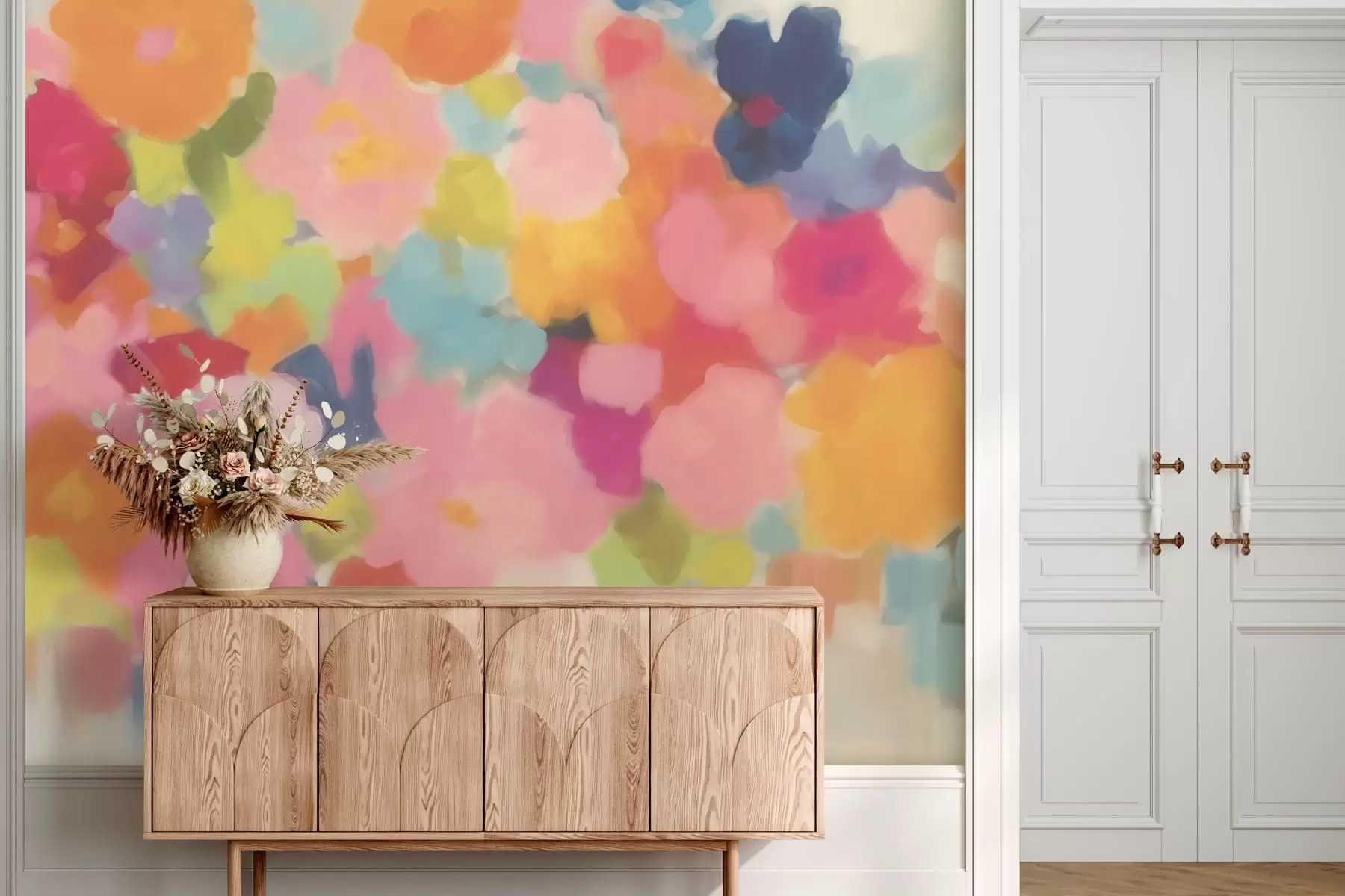 Papier peint Fleurs colorées abstraction w02883