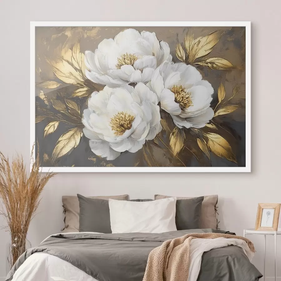 Papier peint Trois fleurs blanches f42604