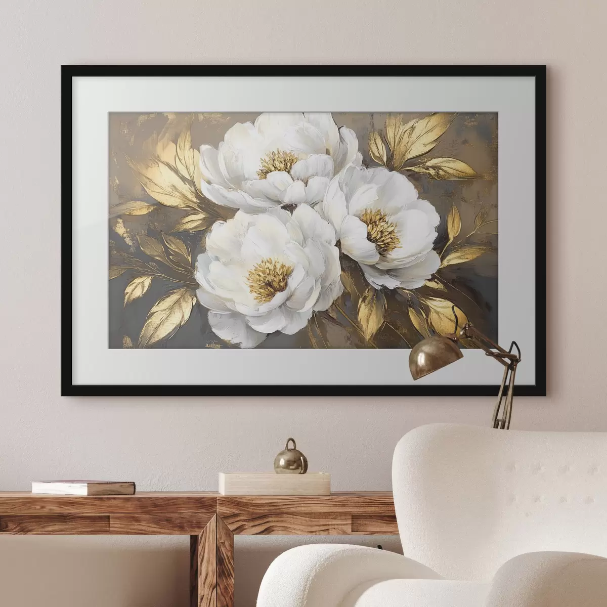 Poster Trois fleurs blanches f42604