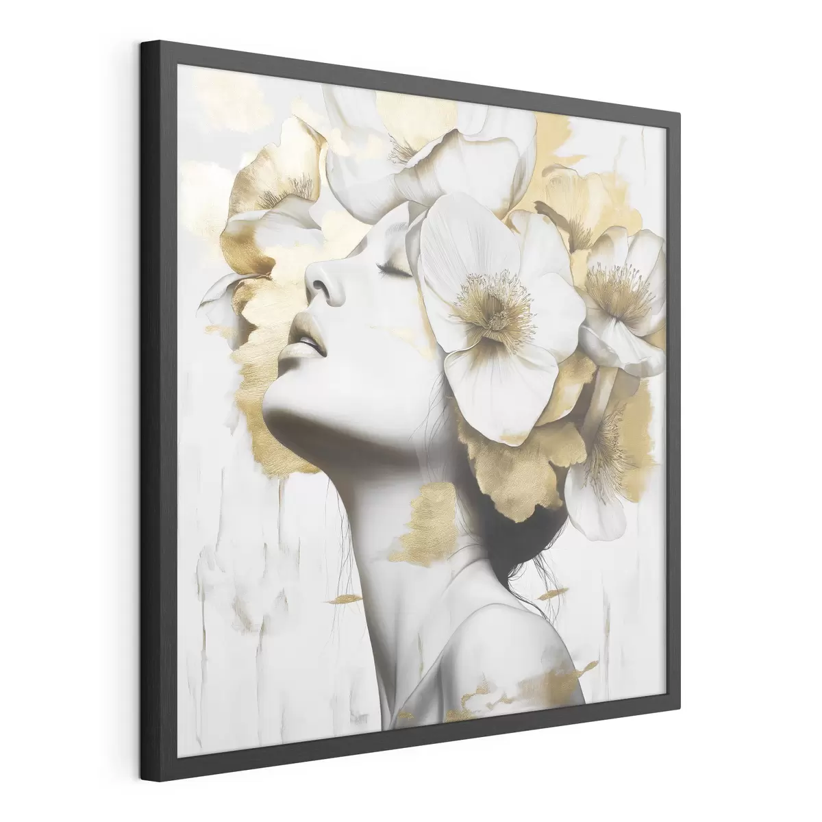 Poster Une fille avec des fleurs sur la tête f42606
